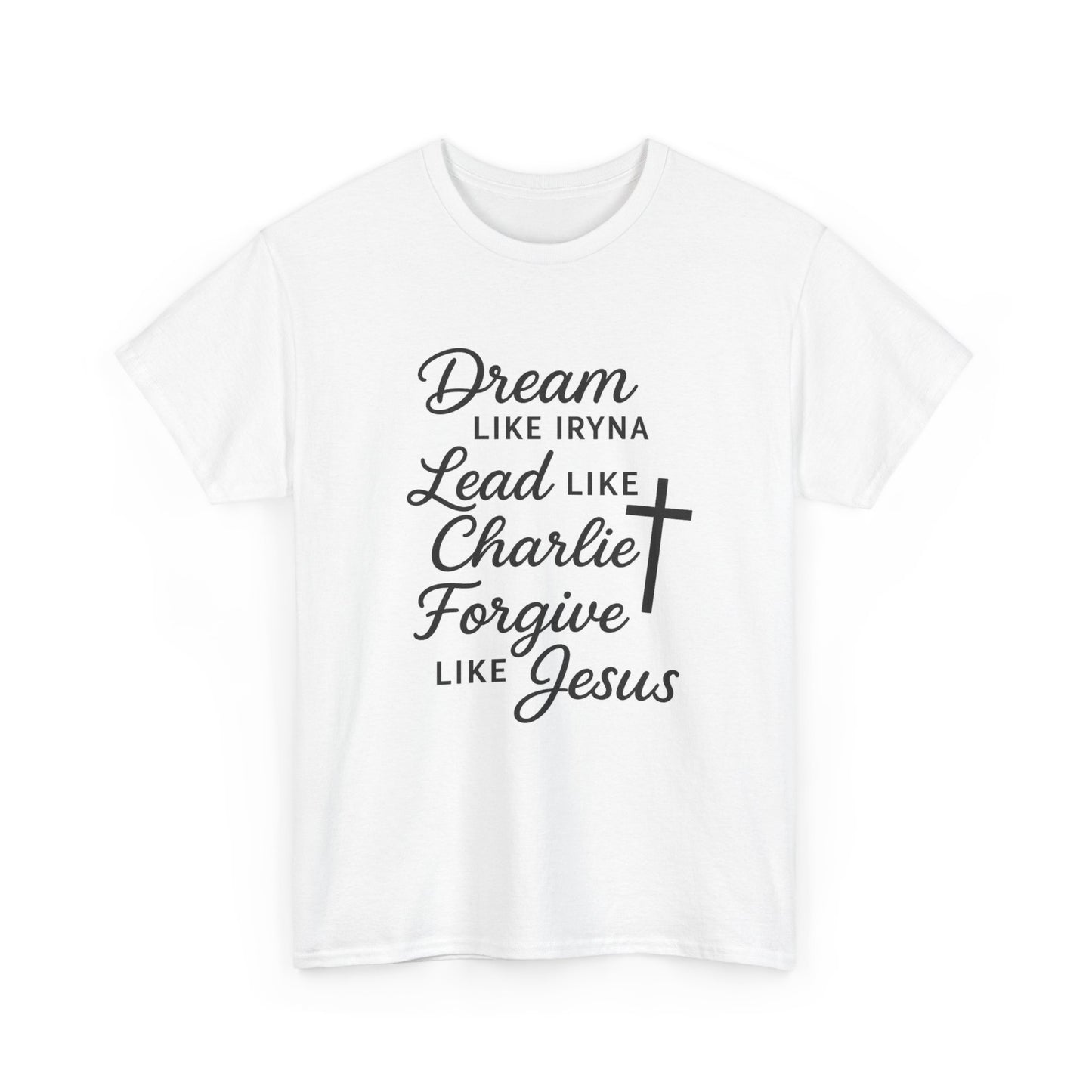 Dream, Lead, Forgive Women's Relaxed Tshirt (Black Logo)