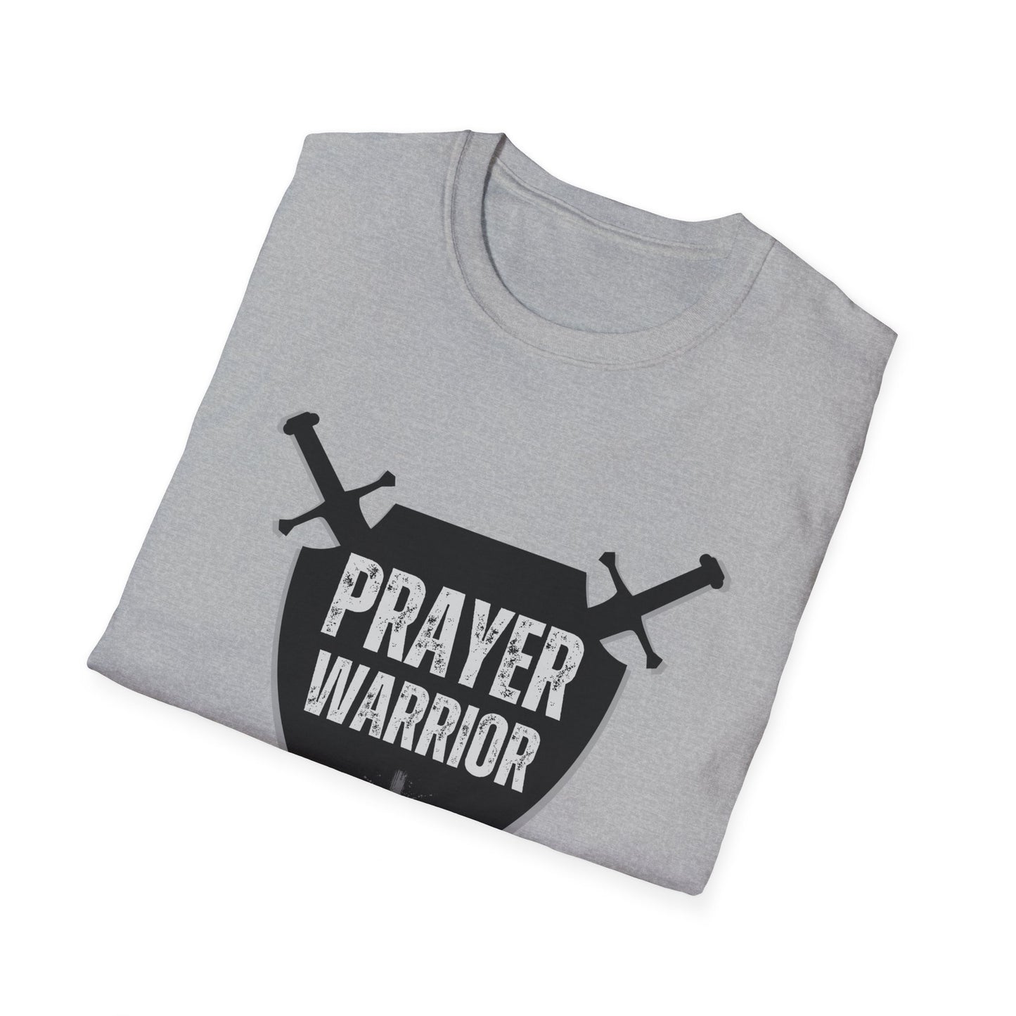 Prayer Warrior Shield Men's Tshirt (Black Logo) - Sweet Baby Jeez Teez