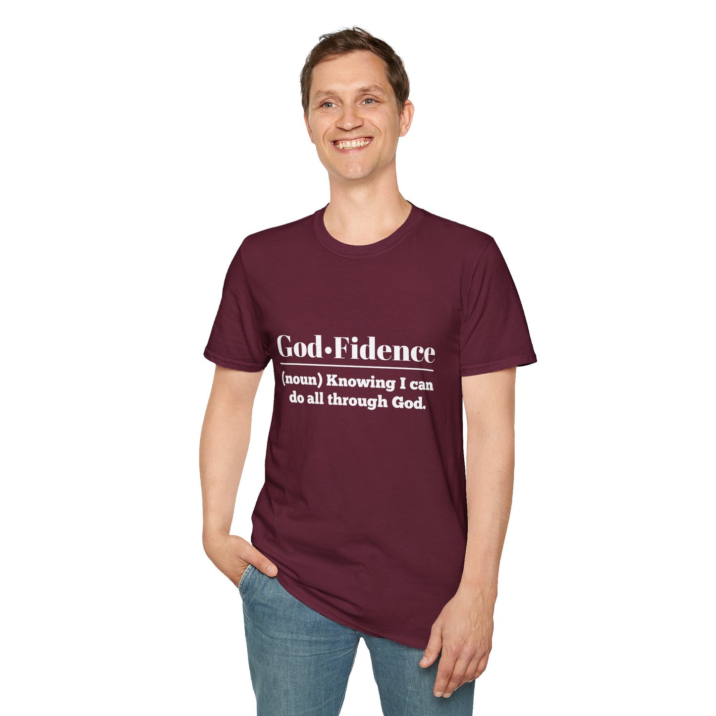 God-Fidence Men's Tshirt (White Logo) - Sweet Baby Jeez Teez