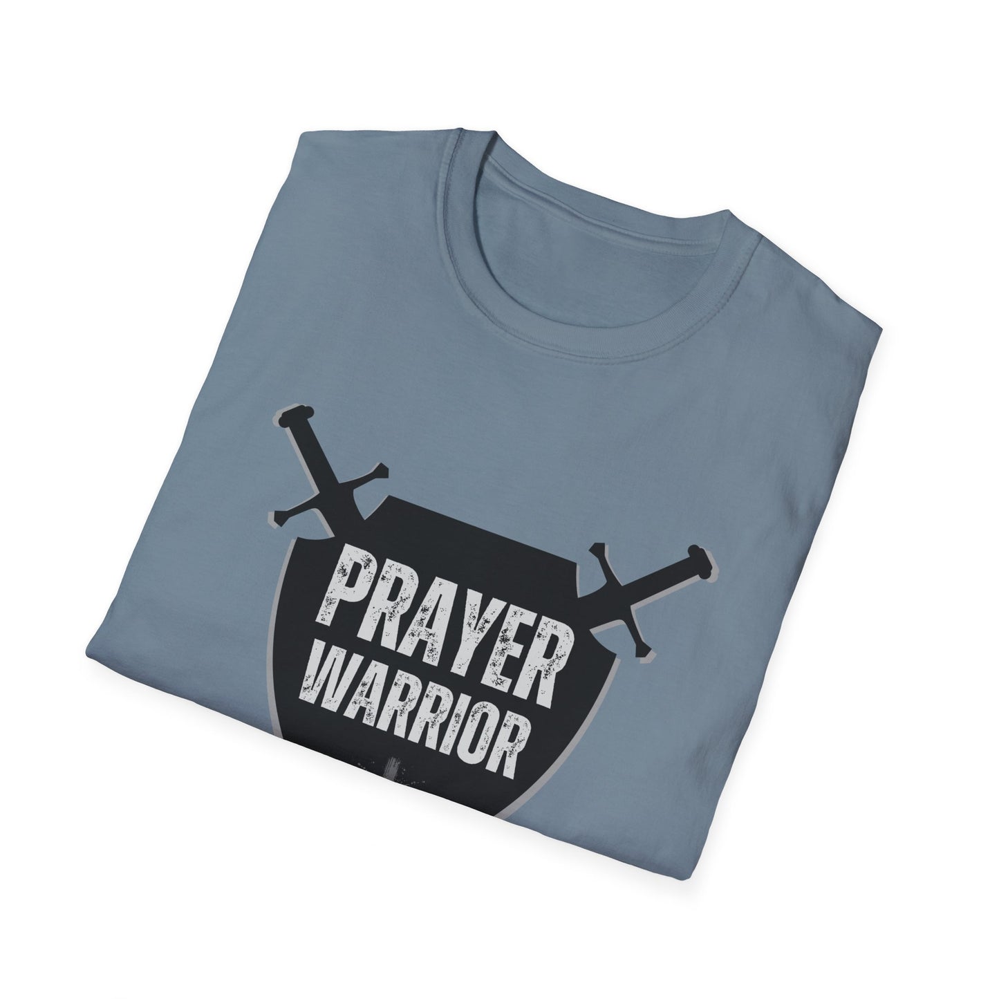 Prayer Warrior Shield Men's Tshirt (Black Logo) - Sweet Baby Jeez Teez