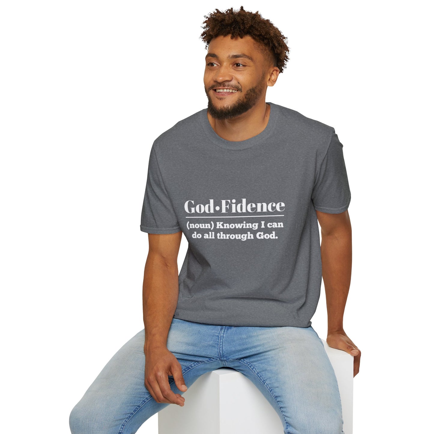 God-Fidence Men's Tshirt (White Logo) - Sweet Baby Jeez Teez