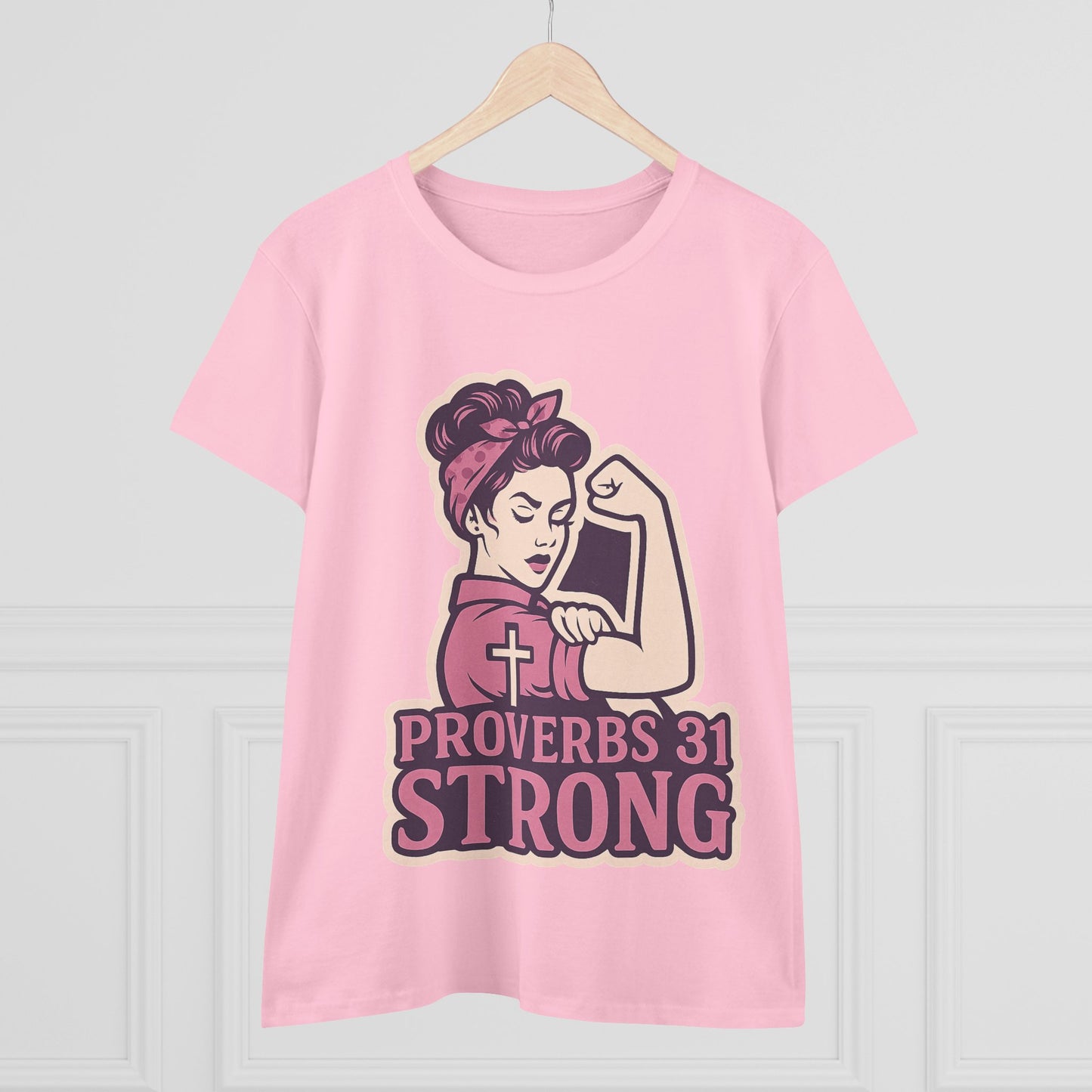 Proverbs 31 Strong Christian Women's Empowering Midweight T-Shirt