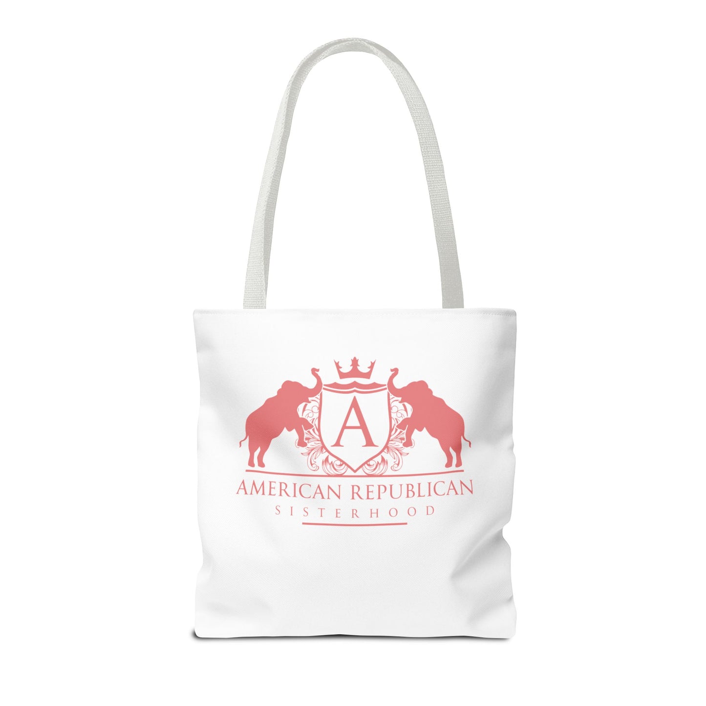 ARS White Tote Bag in 3 Sizes (ARS - Coral Logo) - Sweet Baby Jeez Teez