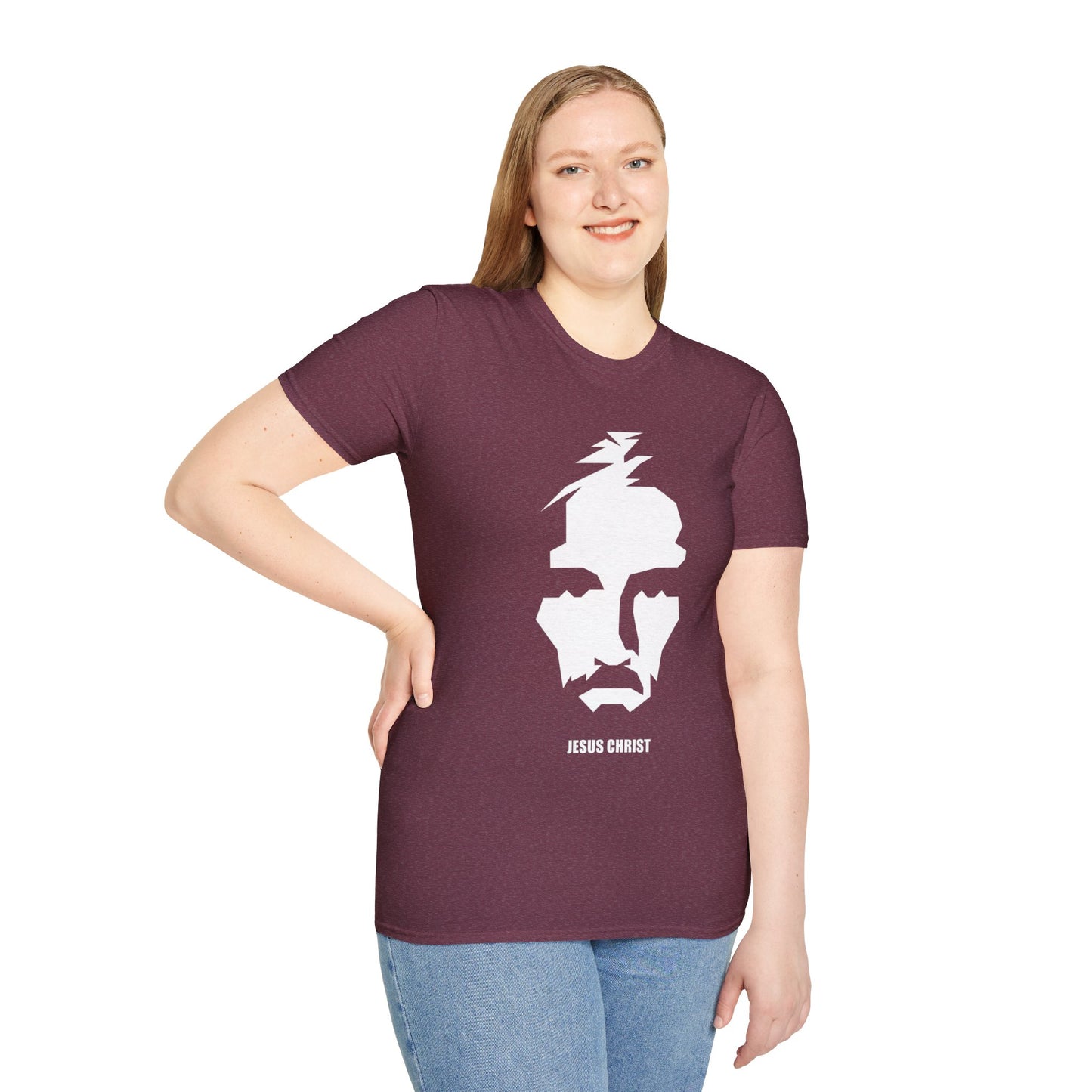 Jesus Portrait Women's Relaxed/Plus Tshirt (Cont. Logo) - Sweet Baby Jeez Teez