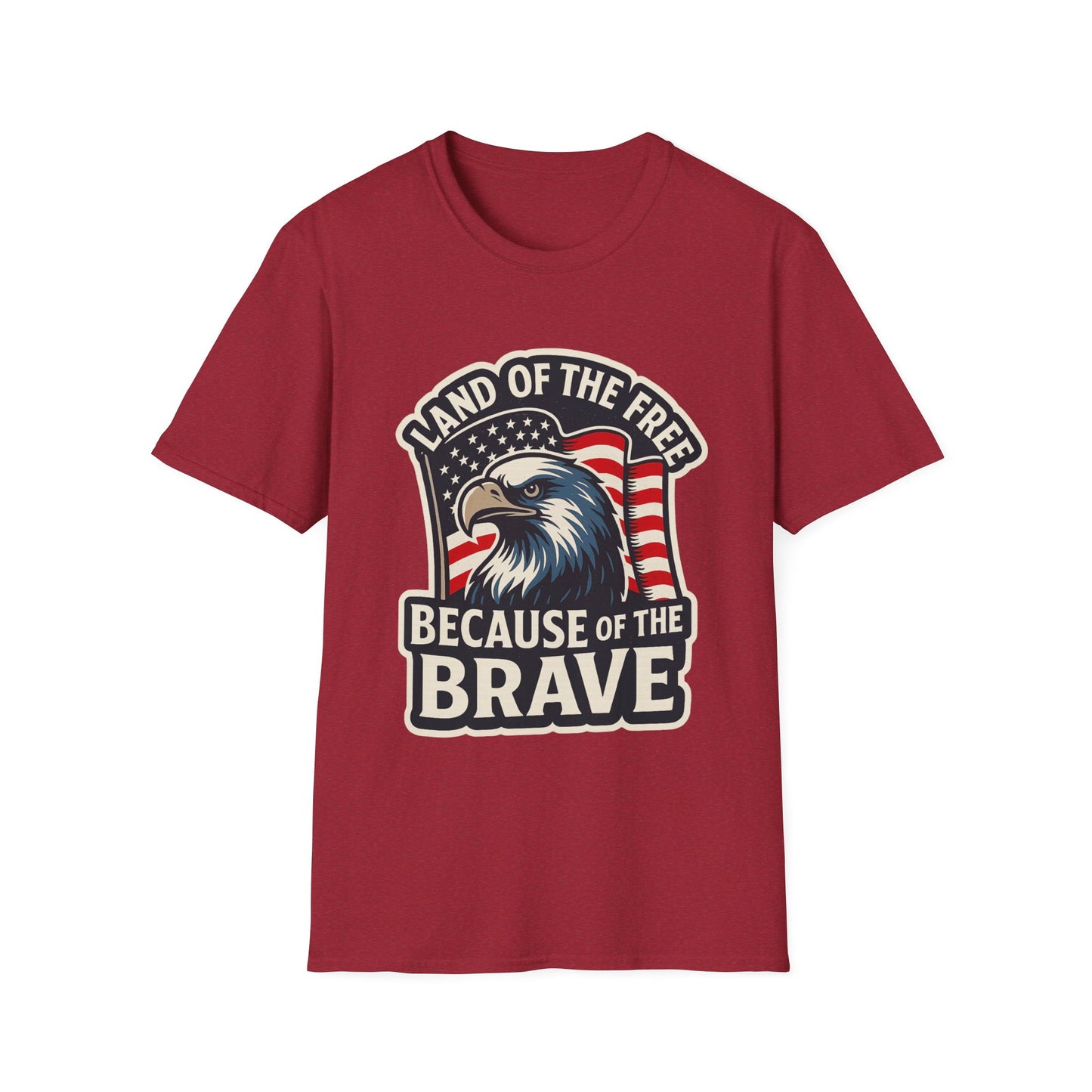 "Land of the Free" Patriotic Eagle Softstyle T-Shirt (American Flag)