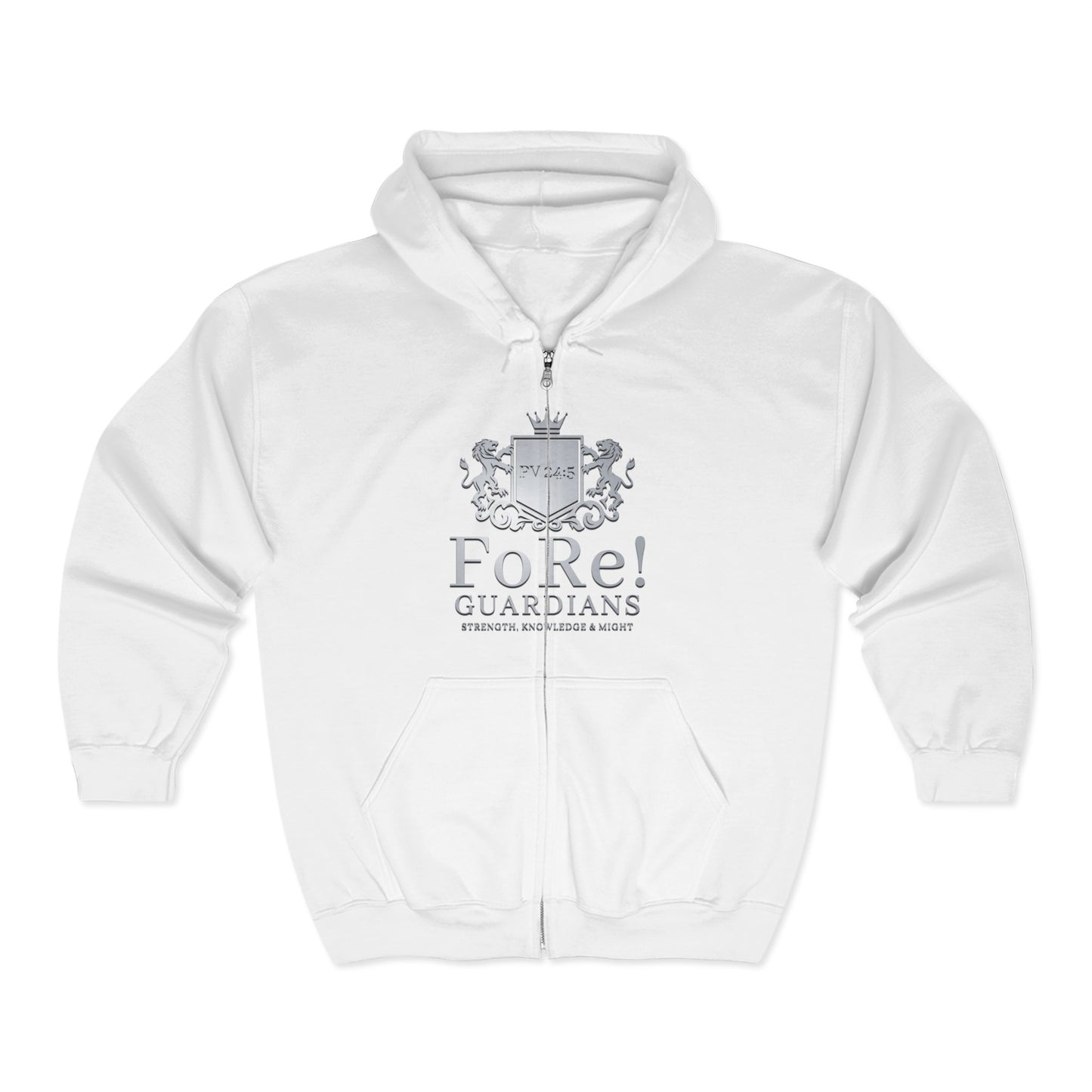 FoRe! Guardians Unisex Full Zip Hoodie - Strong, Knowledge & Might