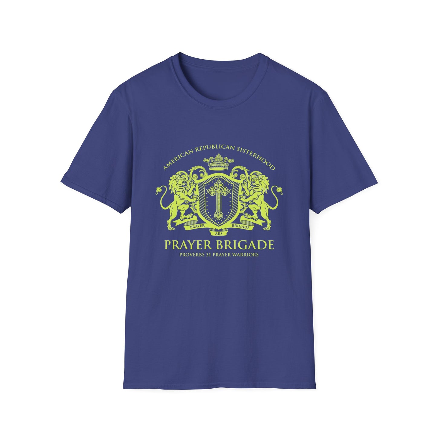 ARS Prayer Brigade Women's Relaxed/Plus Tshirt (Chartreuse Logo)