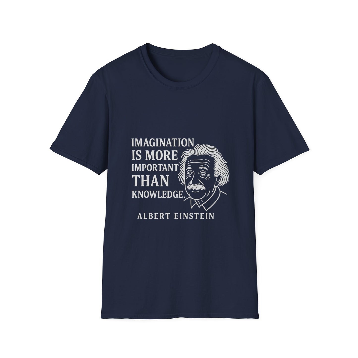 "Imagination" Einstein Quote Unisex Softstyle T-Shirt (IW Logo)