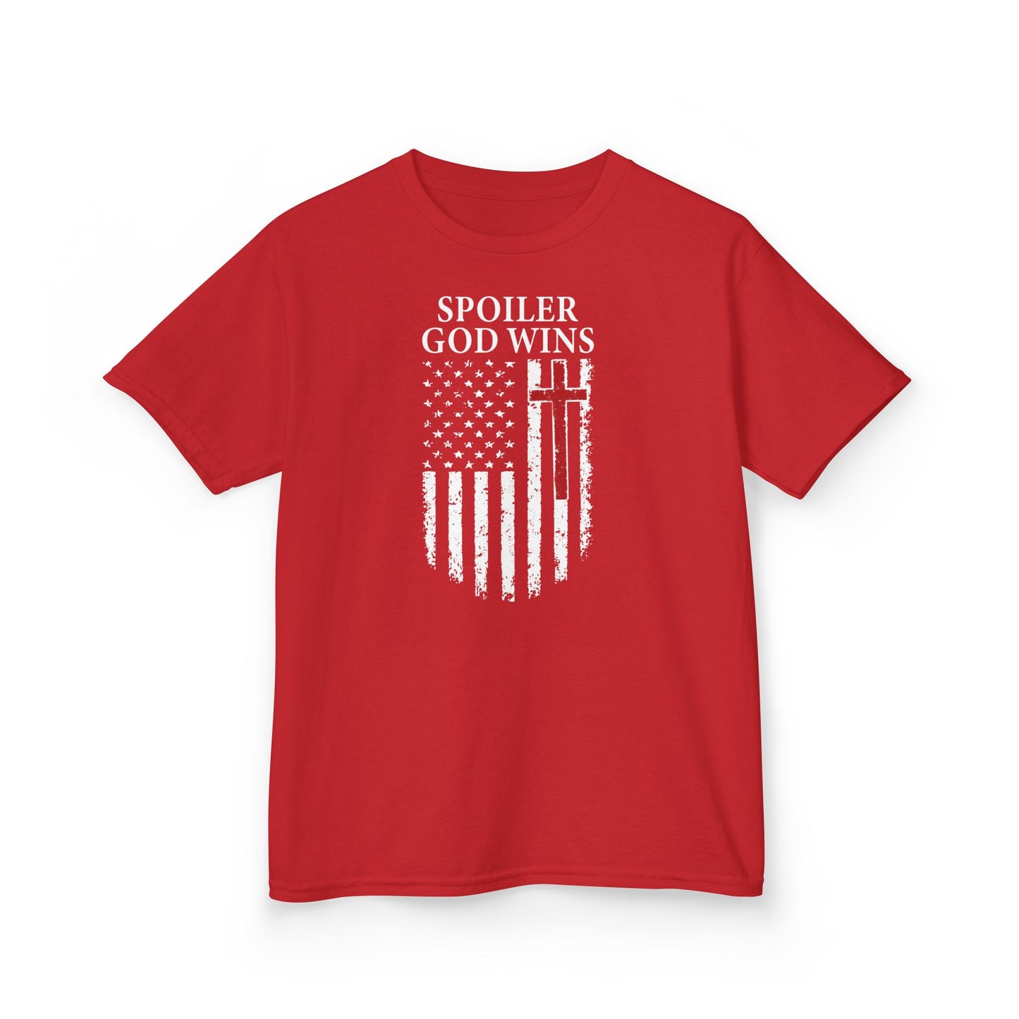 "Spoiler God Wins" Christian Kids Softstyle T-Shirt
