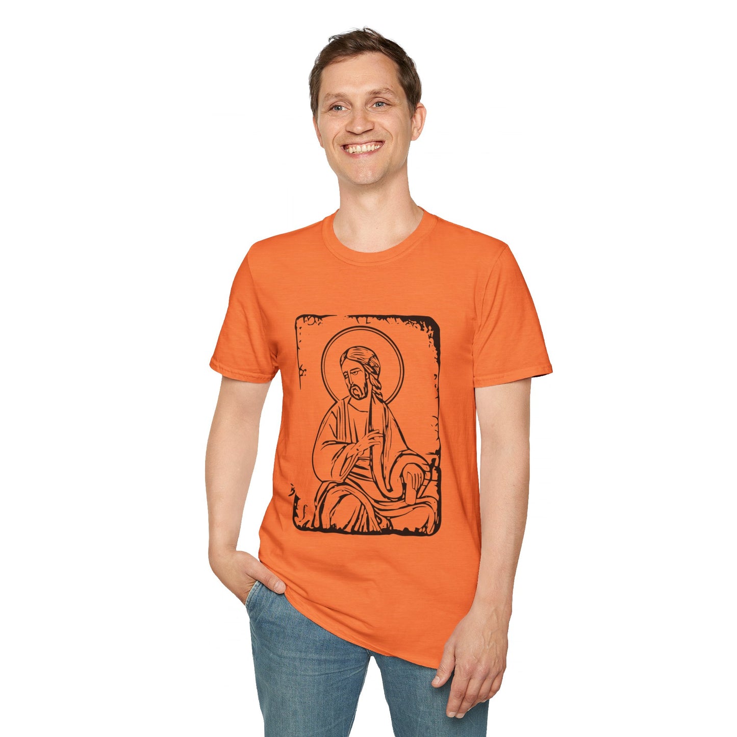 Orthodox Icon Men's Tshirt (Black Logo) - Sweet Baby Jeez Teez