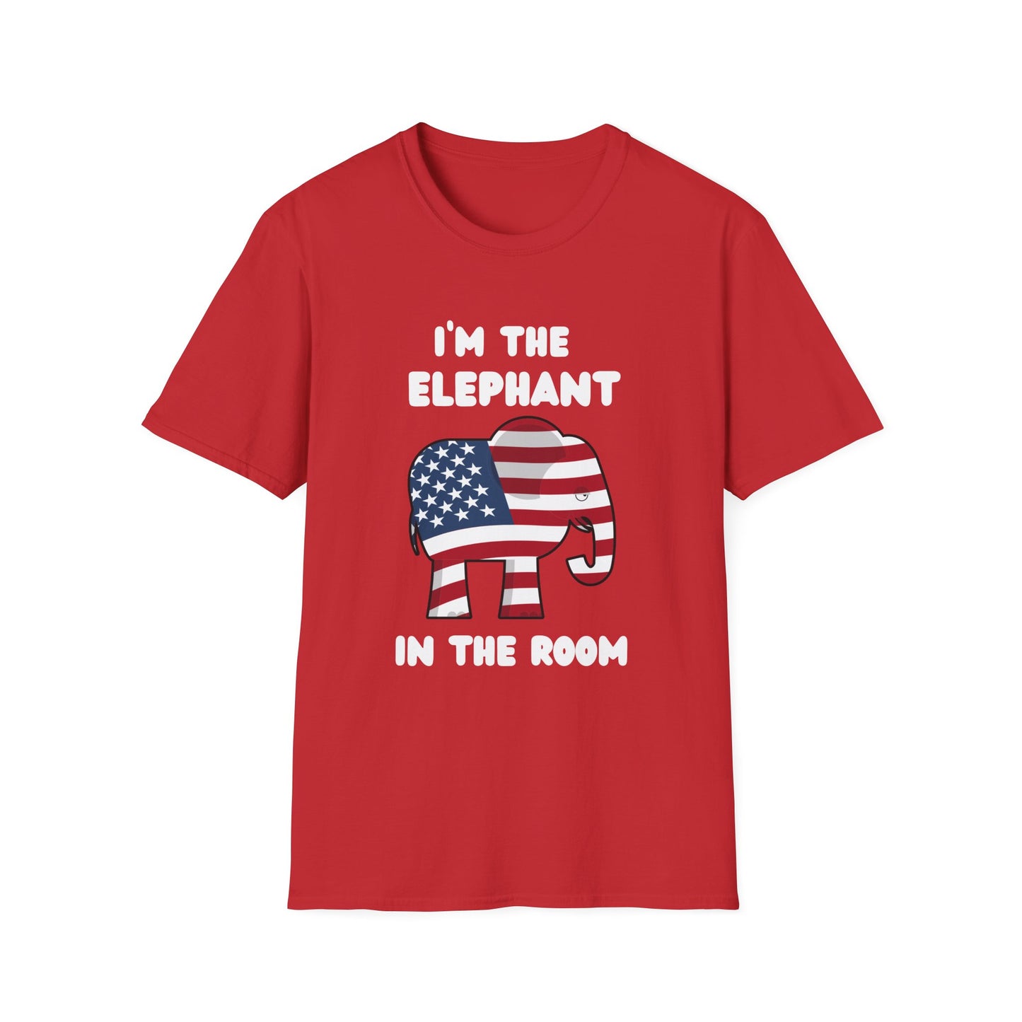 Elephant in Room Cartoon Women's Relaxed/Plus Tshirt (White Logo, Red & Gray Tshirts) - Sweet Baby Jeez Teez