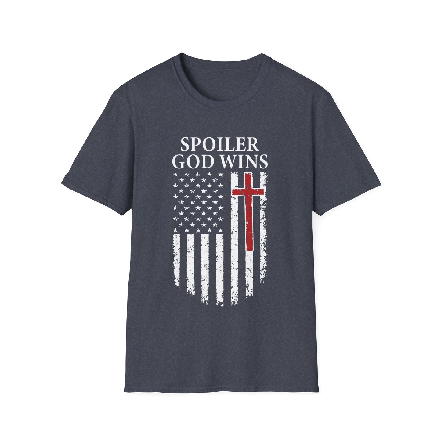 "Spoiler God Wins" Christian Unisex Softstyle T-Shirt