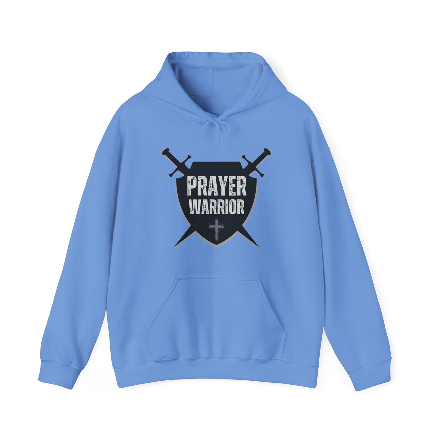 Prayer Warrior Shield Men's Hoodie (Black Logo) - Sweet Baby Jeez Teez