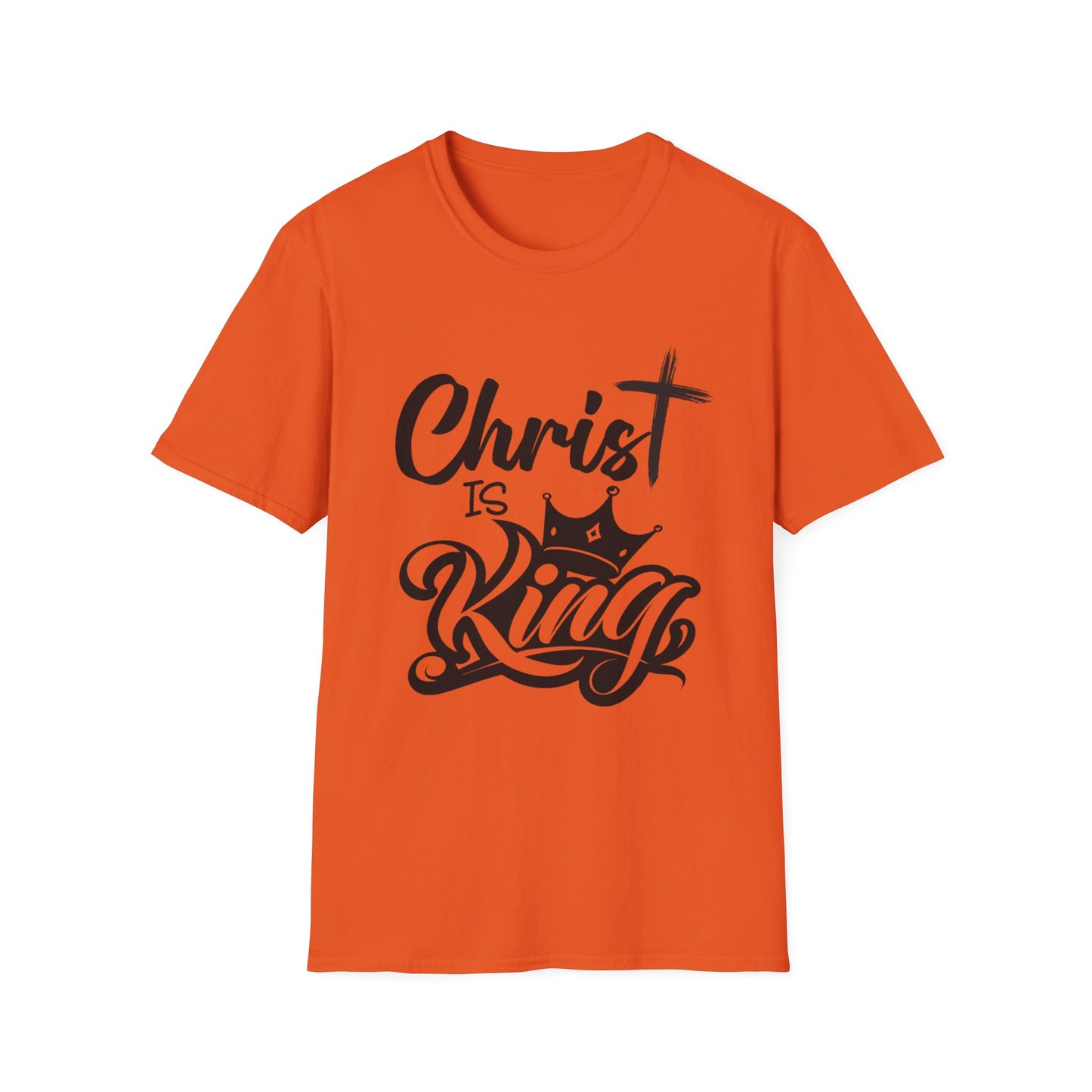"Christ is King" Unisex Softstyle T-Shirt (Black Logo) - Sweet Baby Jeez Teez