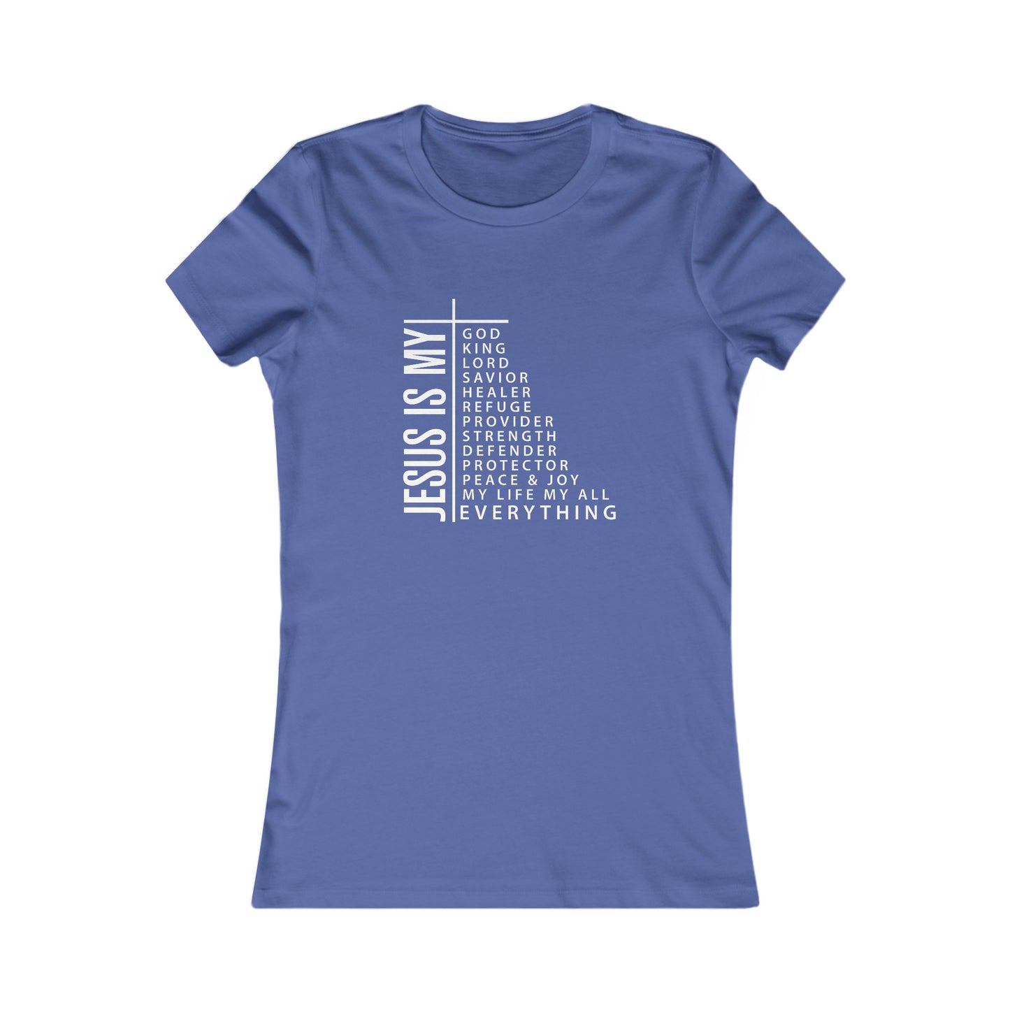 Jesus is My Women's Fitted Tshirt (White Logo) - Sweet Baby Jeez Teez