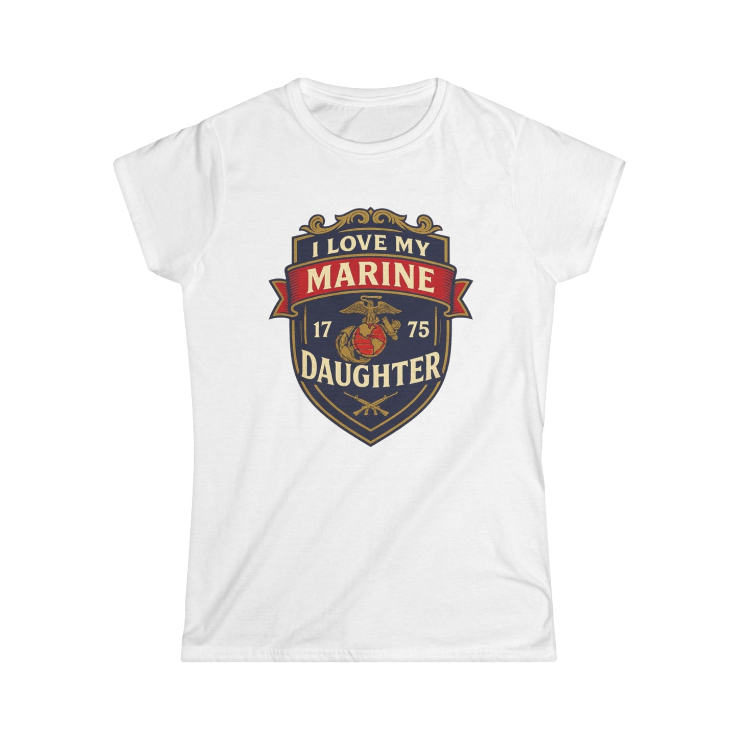 "I Love My Marine Daughter" Patriotic Women's Fitted T-Shirt for Marine Military Mom