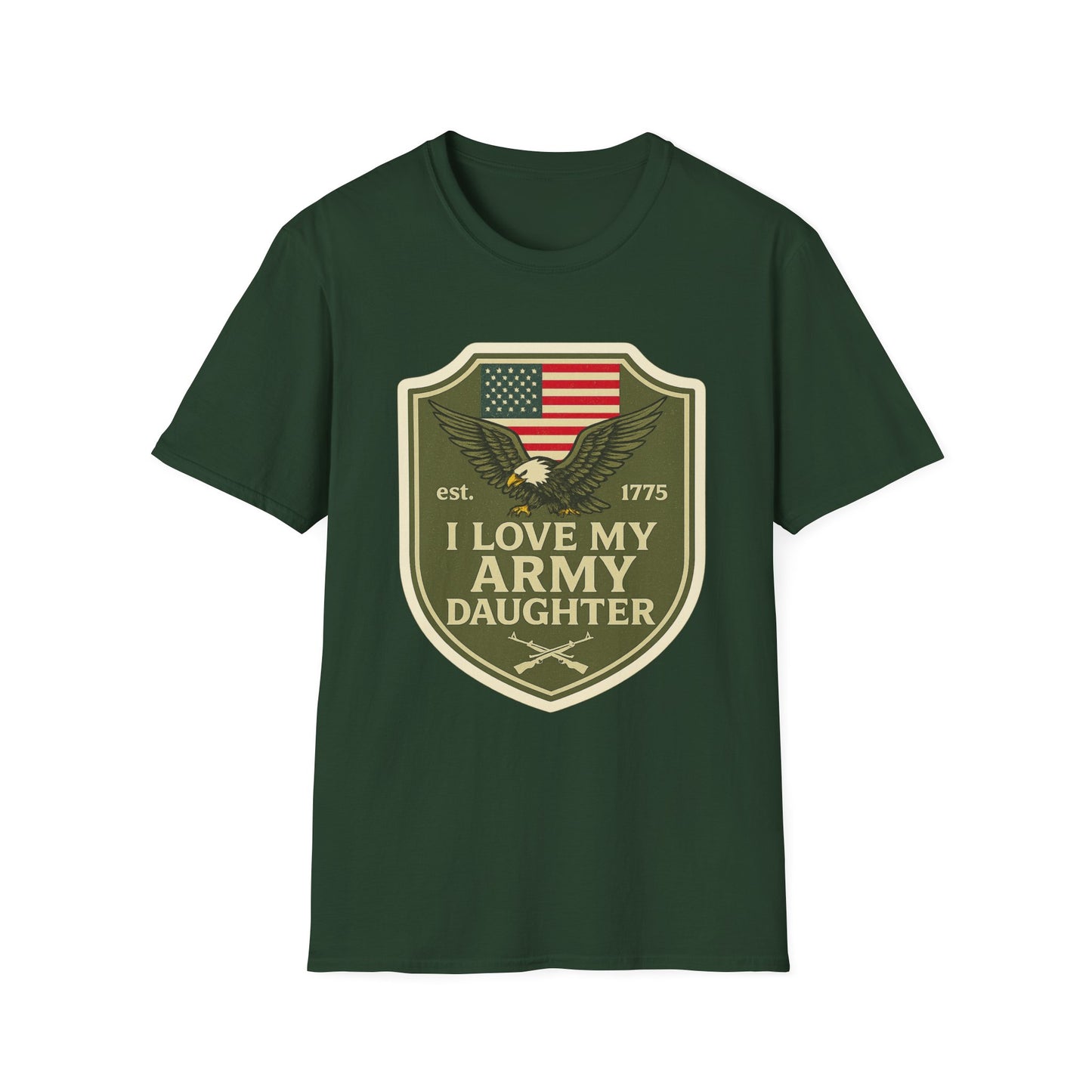 "I Love My Army Daughter" Military Support Patriotic Army Softstyle Tshirt