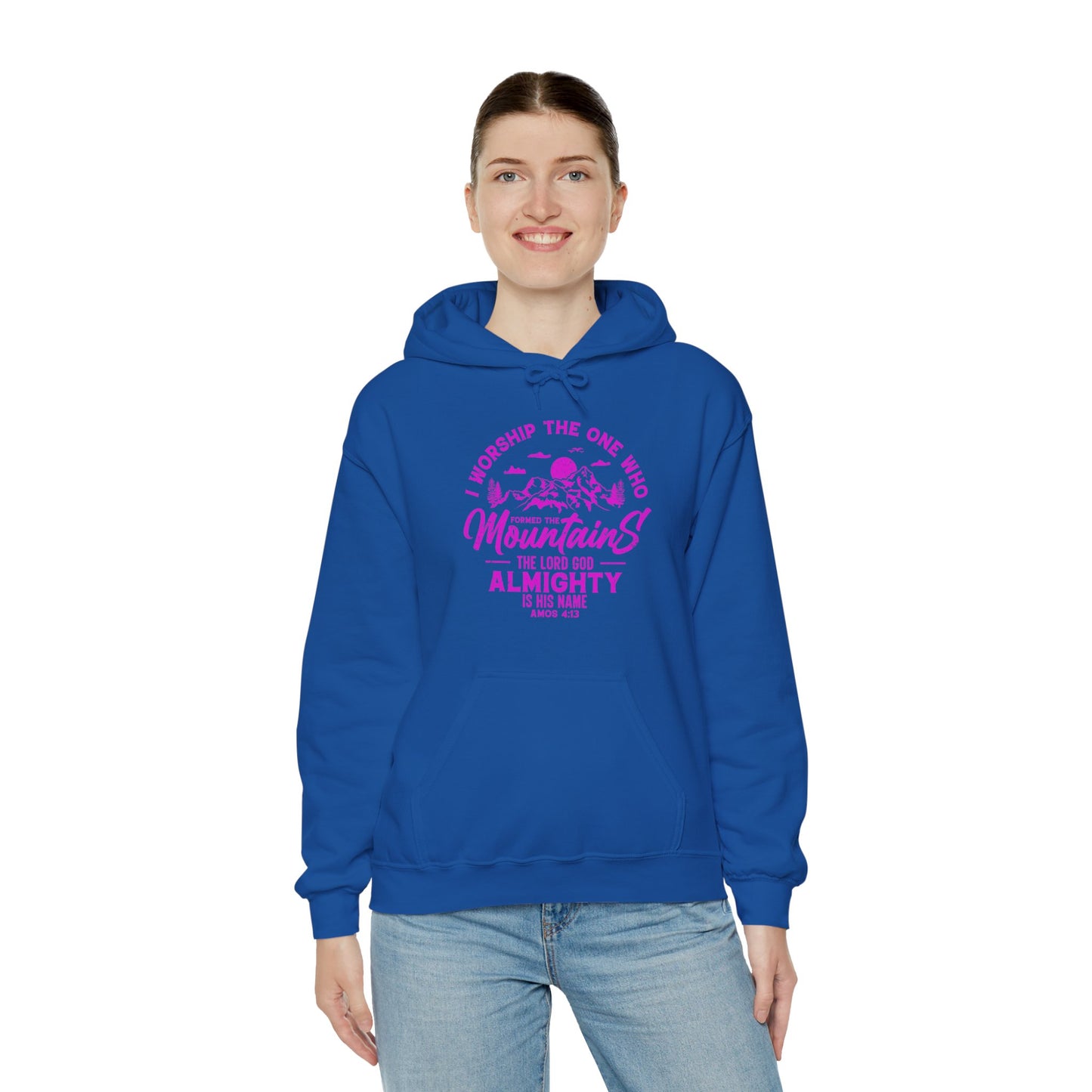 Mountains Women's Relaxed Hoodie (Hot Pink Logo)