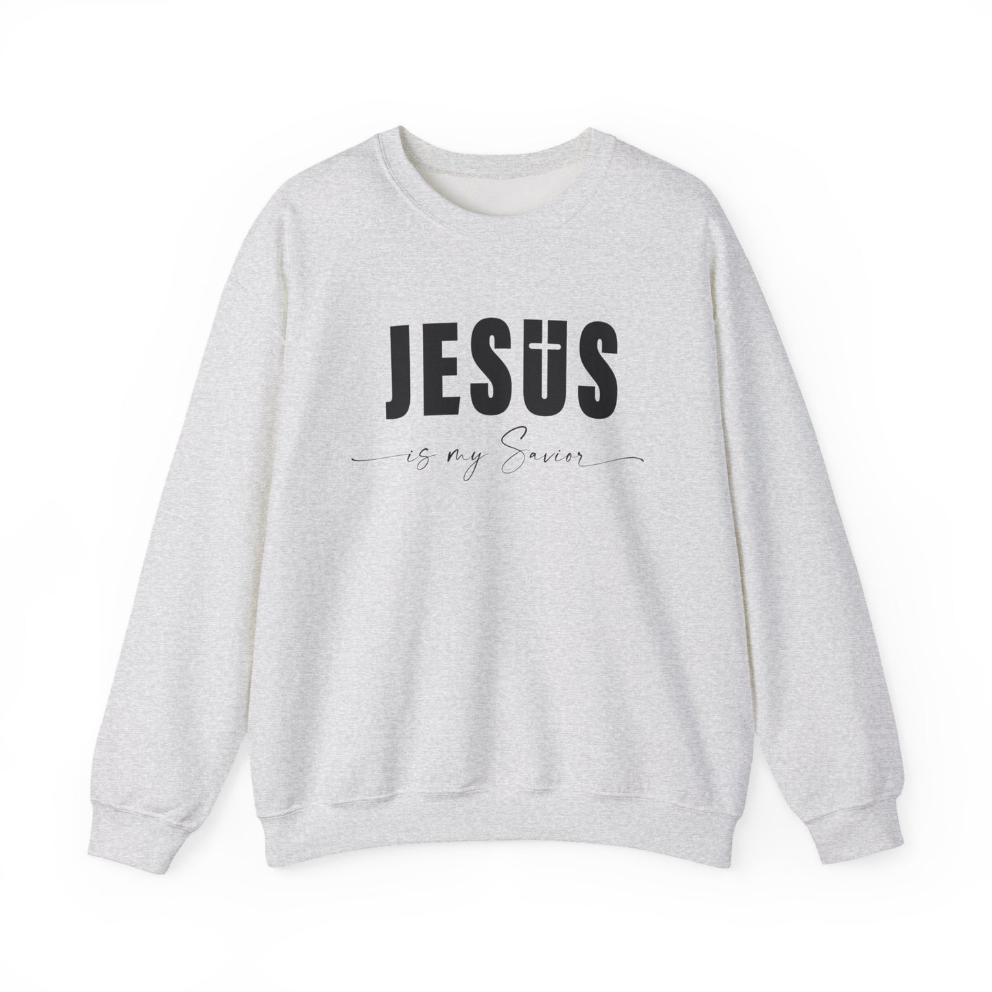 "Jesus is My Savior" Christian Faith Sweatshirt (Black Logo)