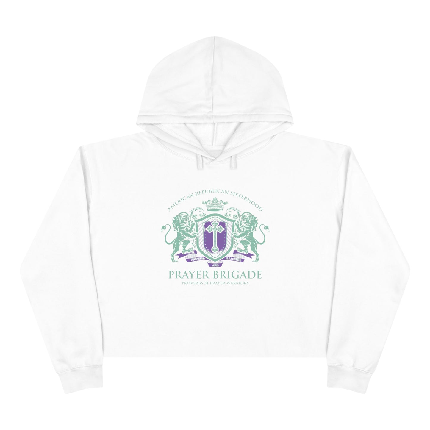 ARS Prayer Brigade Crop Hoodie (Green/Purple Logo)