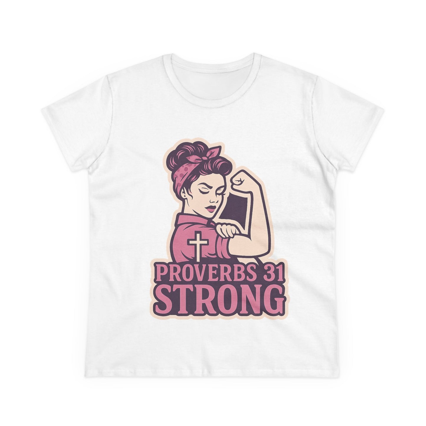 Proverbs 31 Strong Christian Women's Empowering Midweight T-Shirt