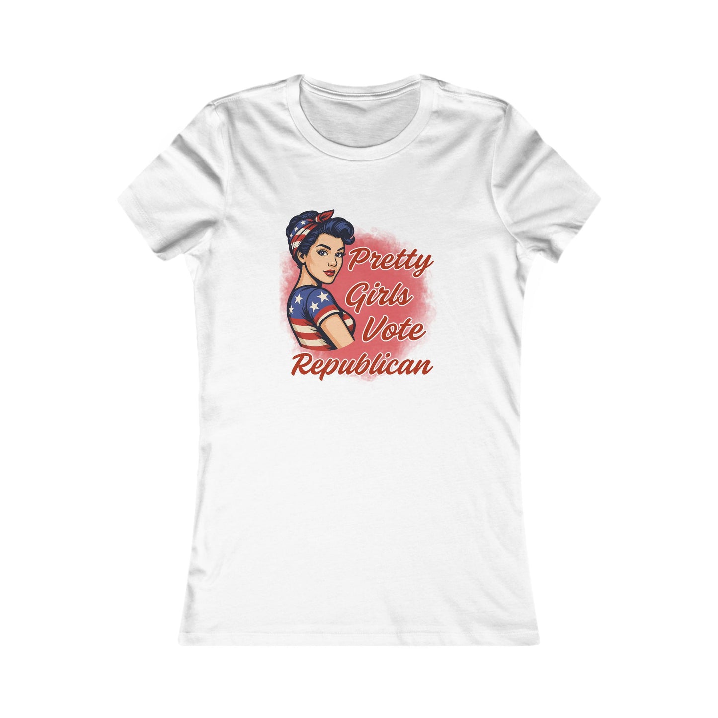 "Pretty Girls Vote Republican" Empowered Women Fitted T-Shirt Tee (Brunette)