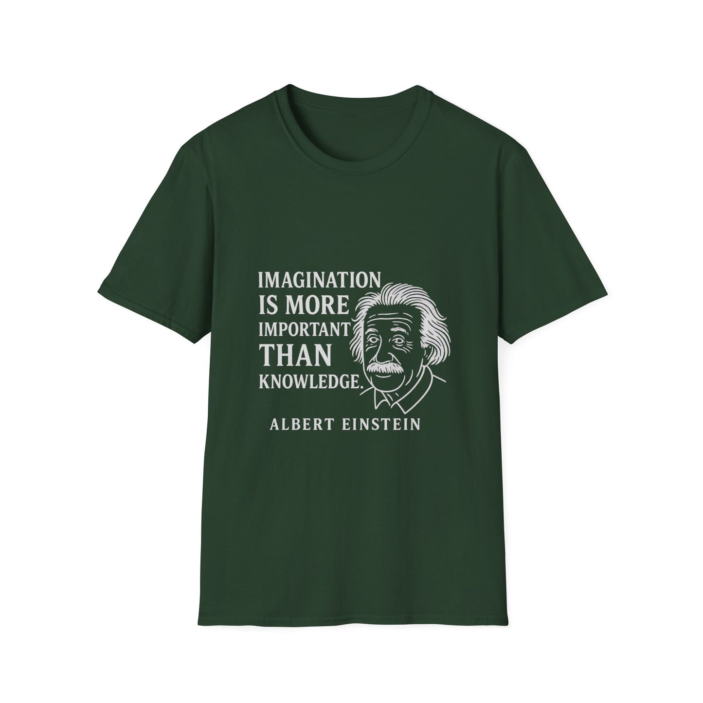 "Imagination" Einstein Quote Unisex Softstyle T-Shirt (IW Logo)