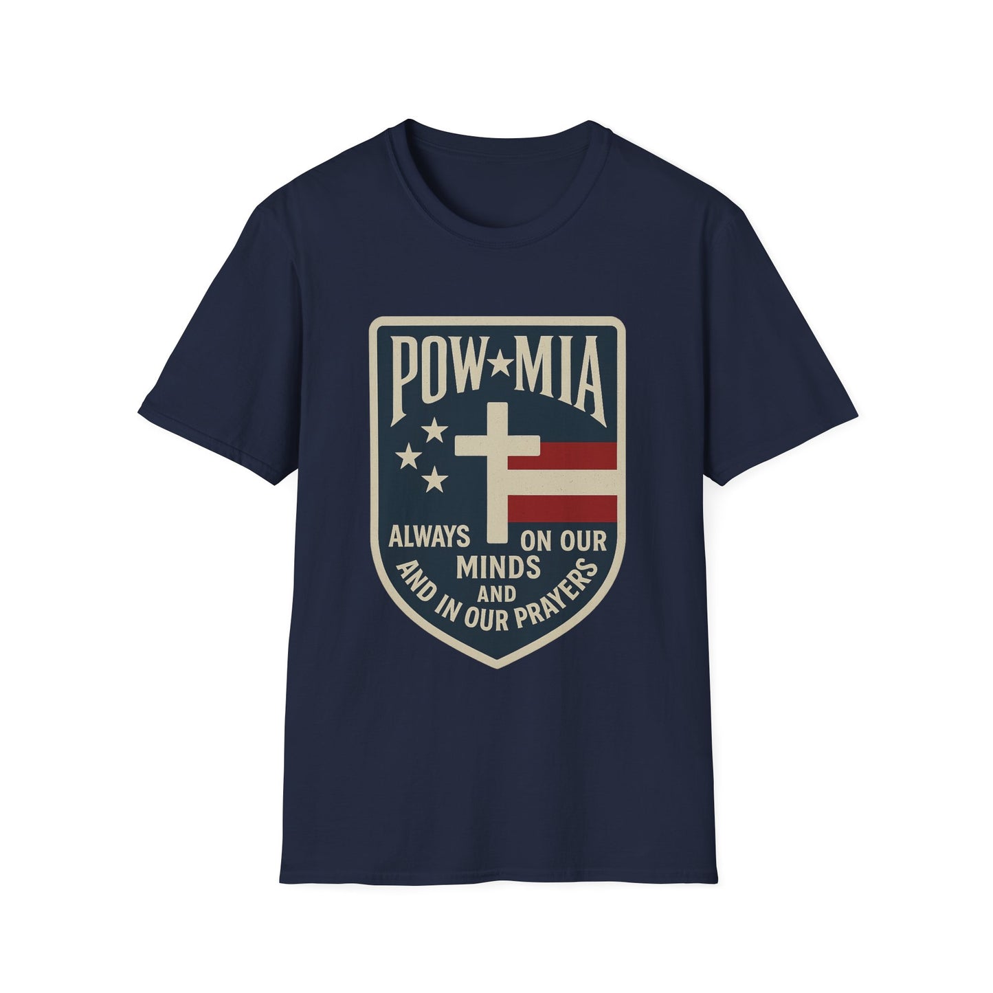 "POW MIA Thoughts & Prayers" Tribute Military Support Softstyle T-Shirt