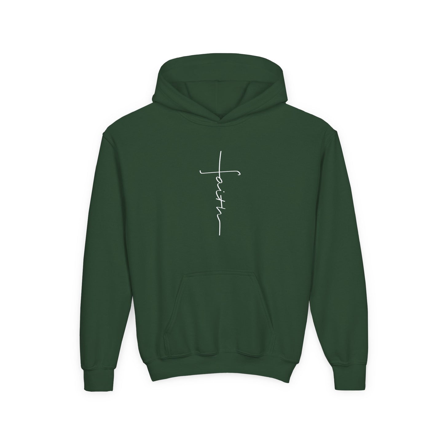 Cross Made From Faith Girl's Hoodie (White Logo)