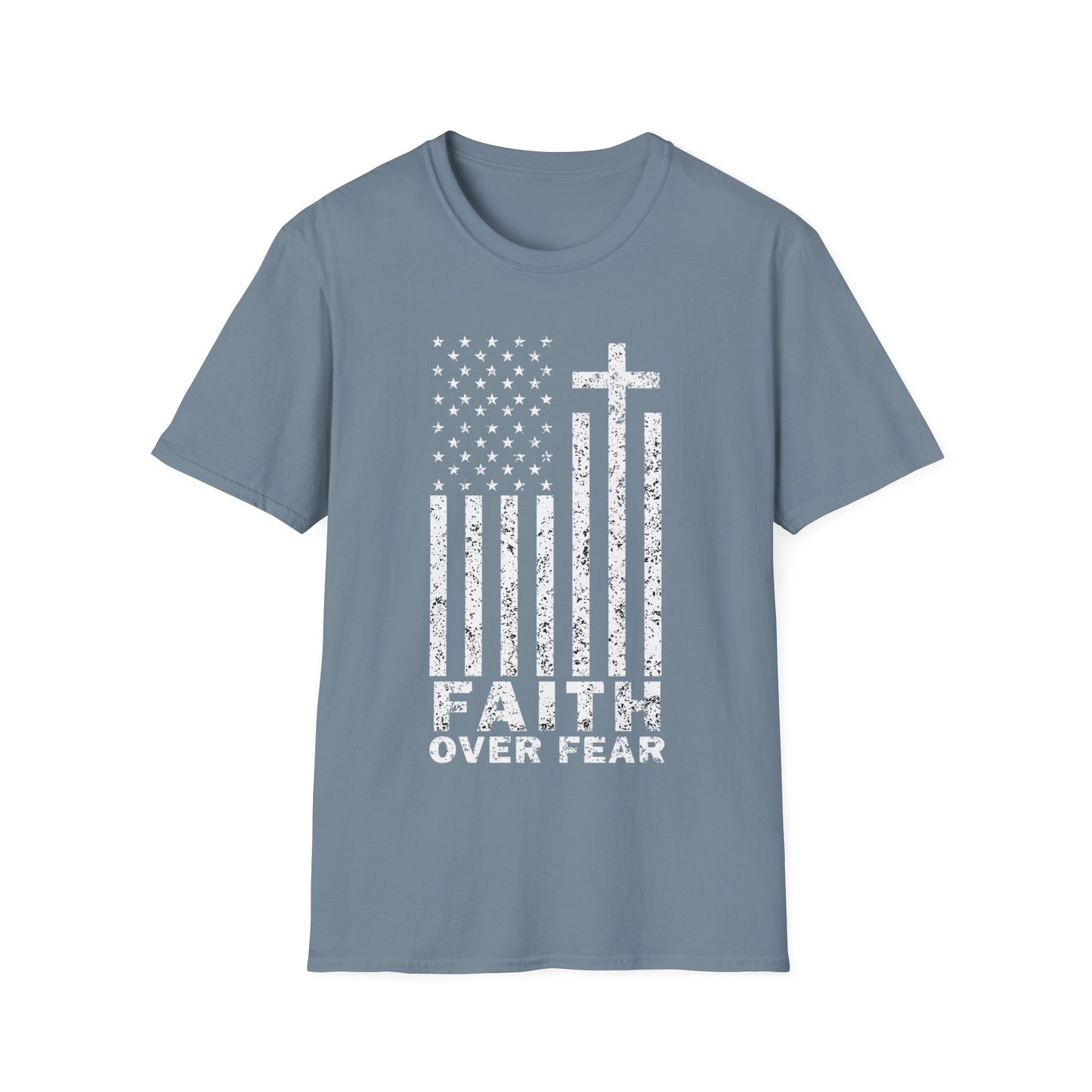Faith Flag Men's Tshirt (White Logo)