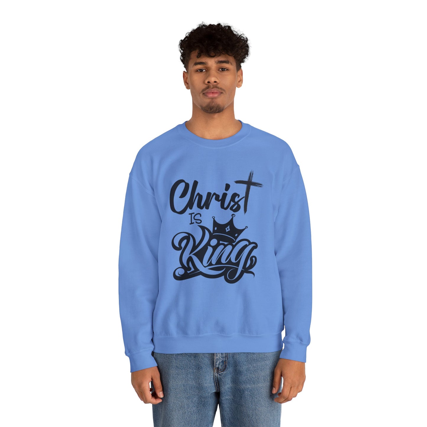 "Christ is King" Unisex Crewneck Sweatshirt - Sweet Baby Jeez Teez