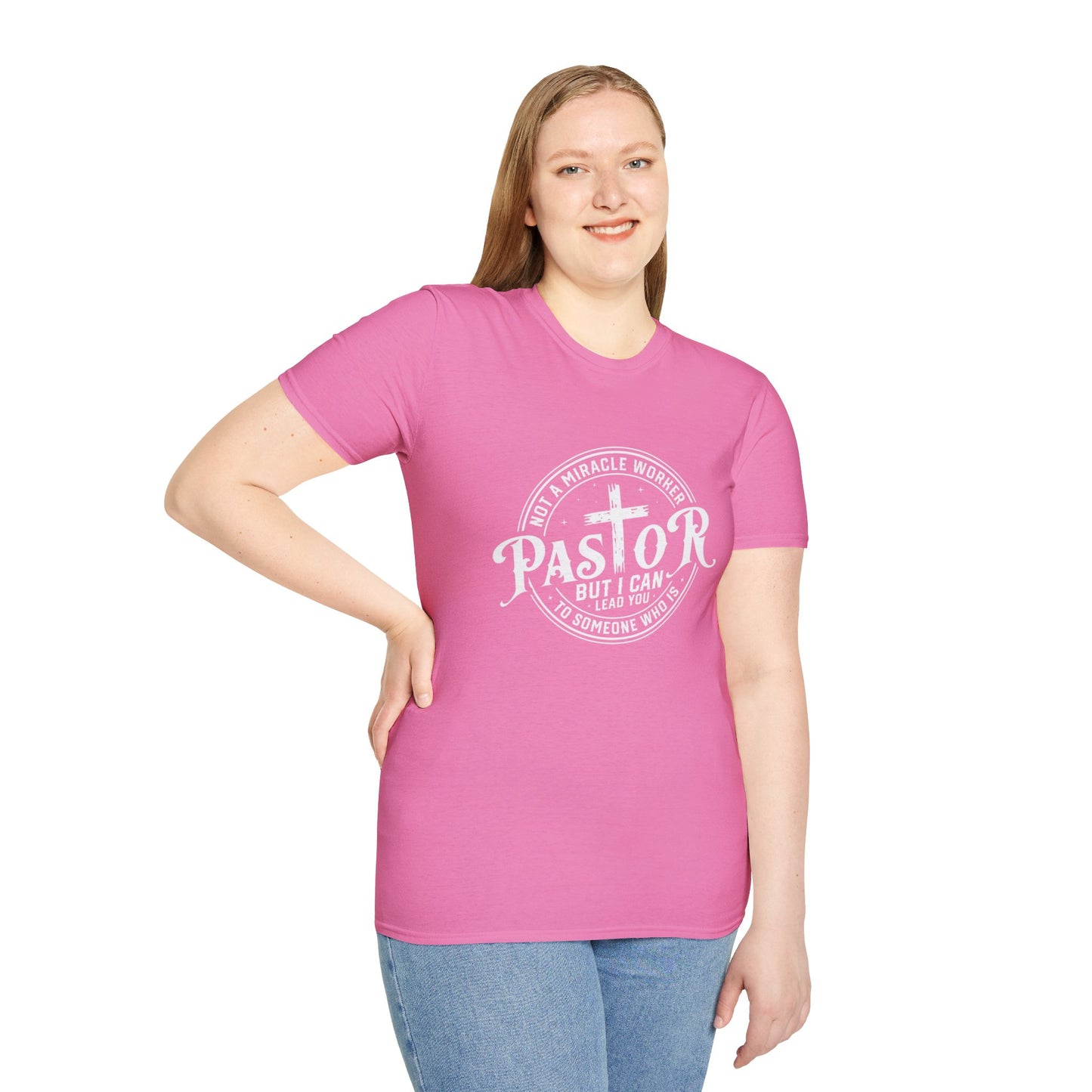 Pastor Women's Relaxed/Plus Tshirt (White Logo) - Sweet Baby Jeez Teez
