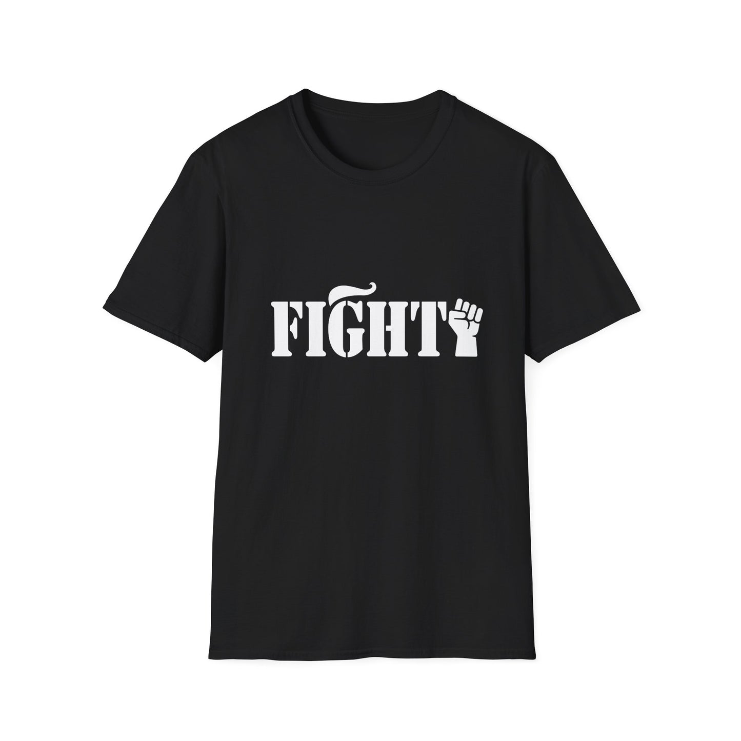 Fight Men's Tshirt (White Fist Logo) - Sweet Baby Jeez Teez
