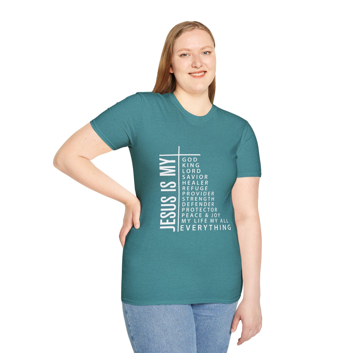 Jesus is My Women's Relaxed/Plus Tshirt (White Logo) - Sweet Baby Jeez Teez