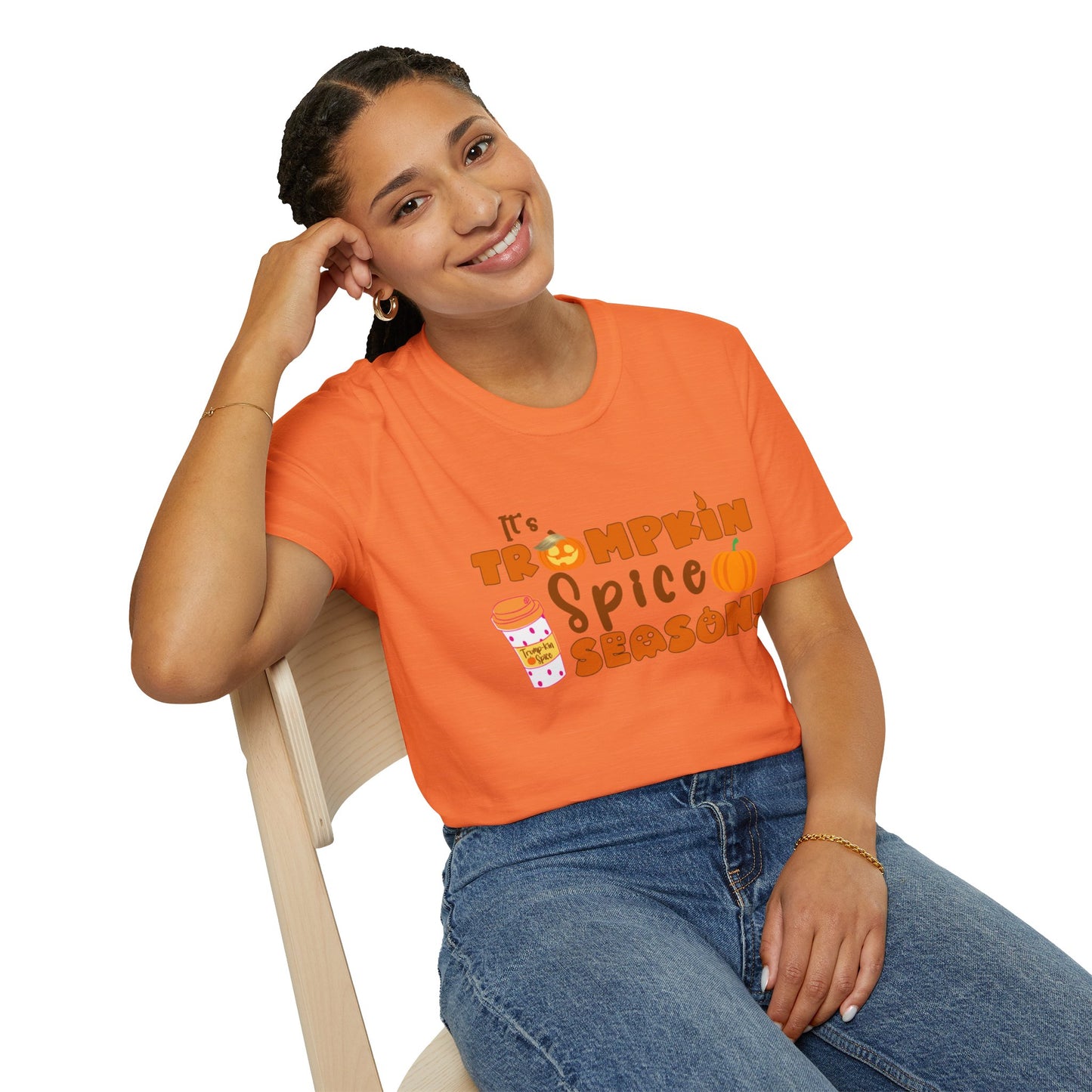 TRUMPkin Spice Ladies T-shirt (Fall Logo) - Sweet Baby Jeez Teez