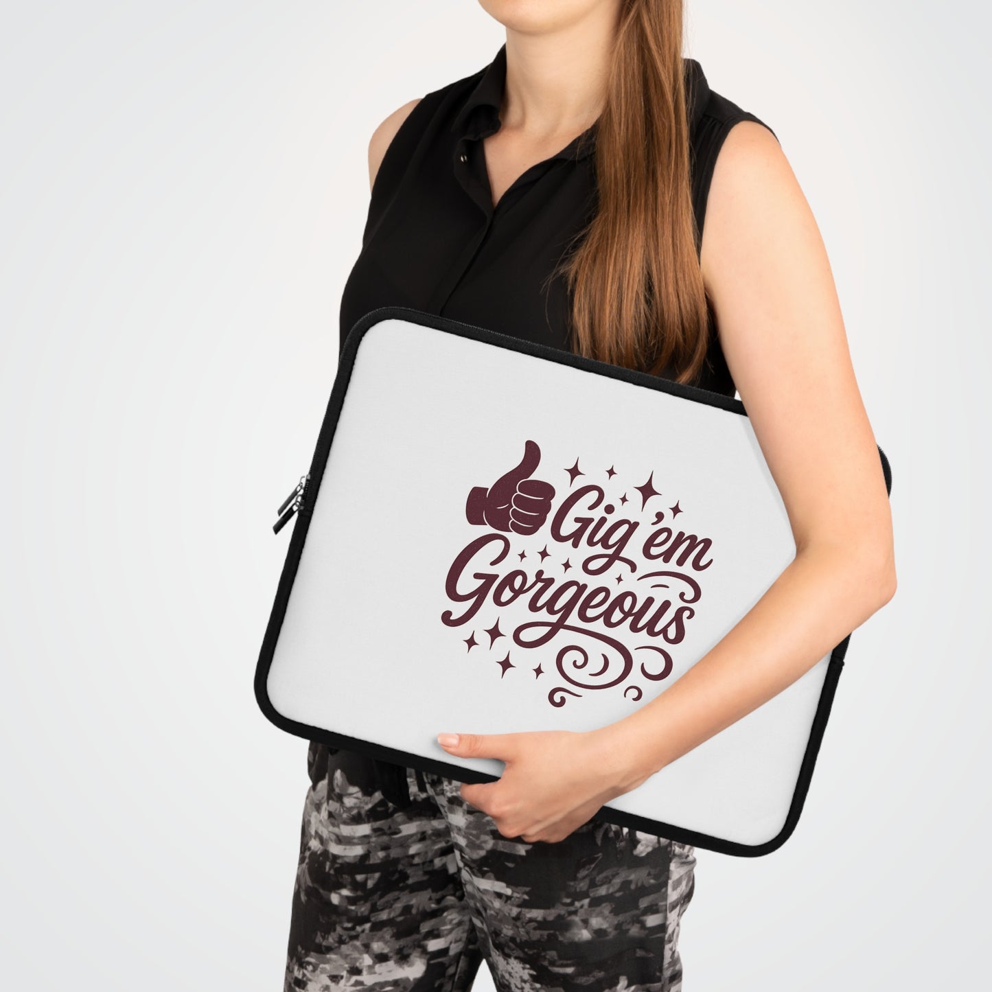 "Gig 'em Gorgeous" Aggie Girl Laptop Sleeve (5 Sizes)