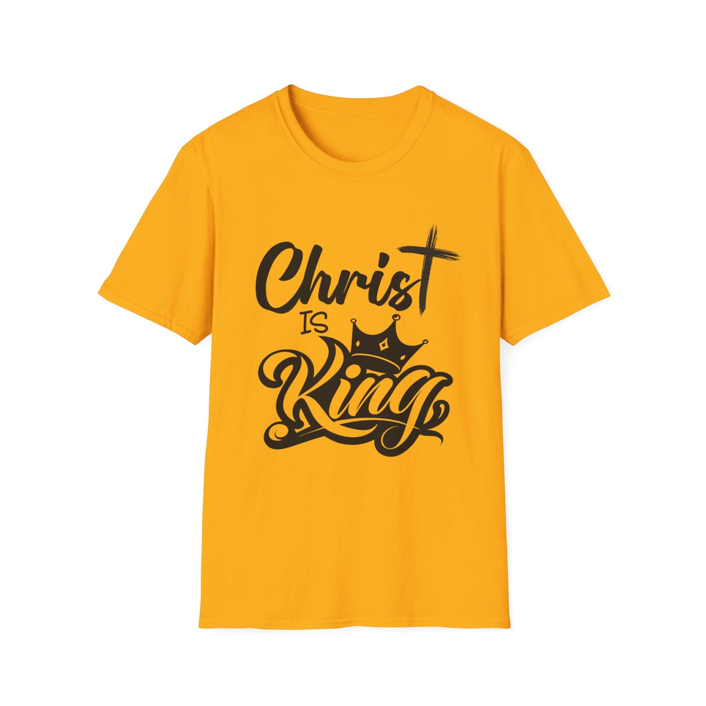 "Christ is King" Unisex Softstyle T-Shirt (Black Logo) - Sweet Baby Jeez Teez