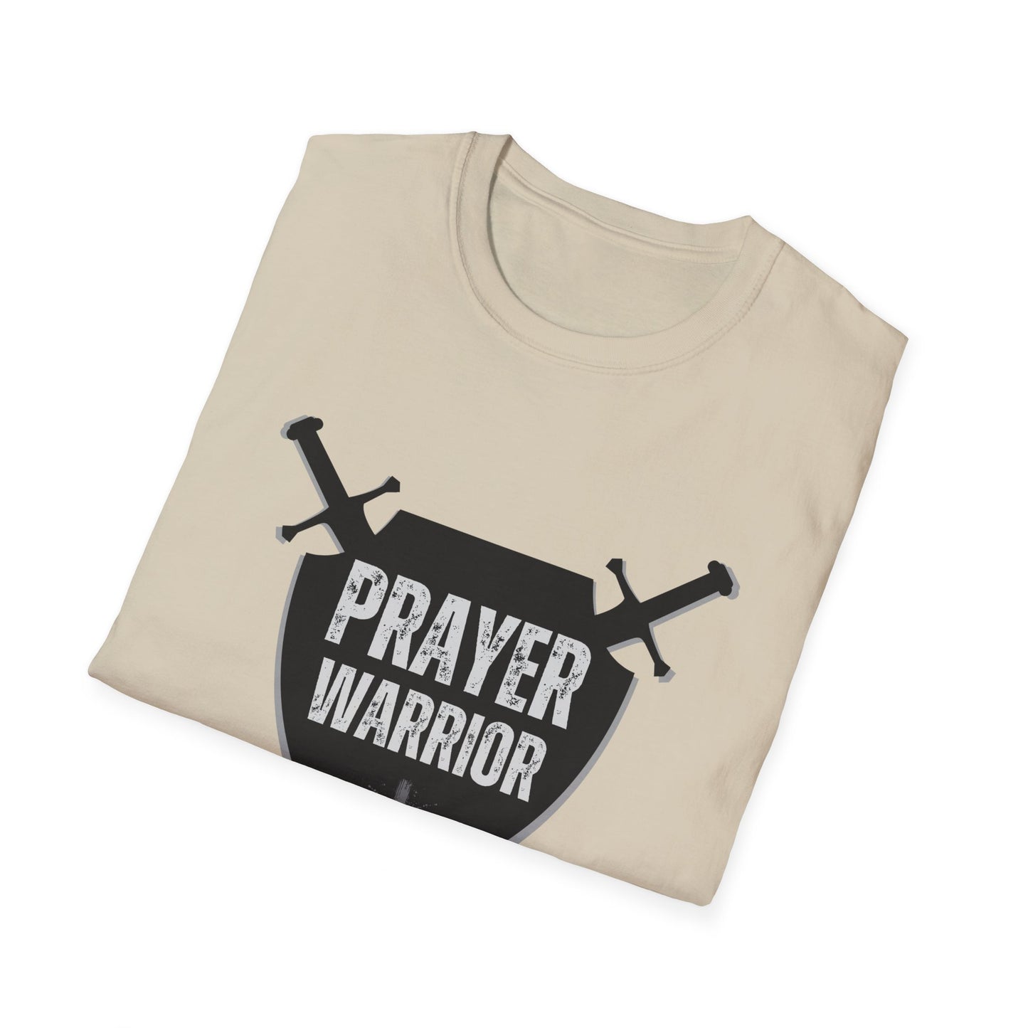 Prayer Warrior Shield Men's Tshirt (Black Logo) - Sweet Baby Jeez Teez