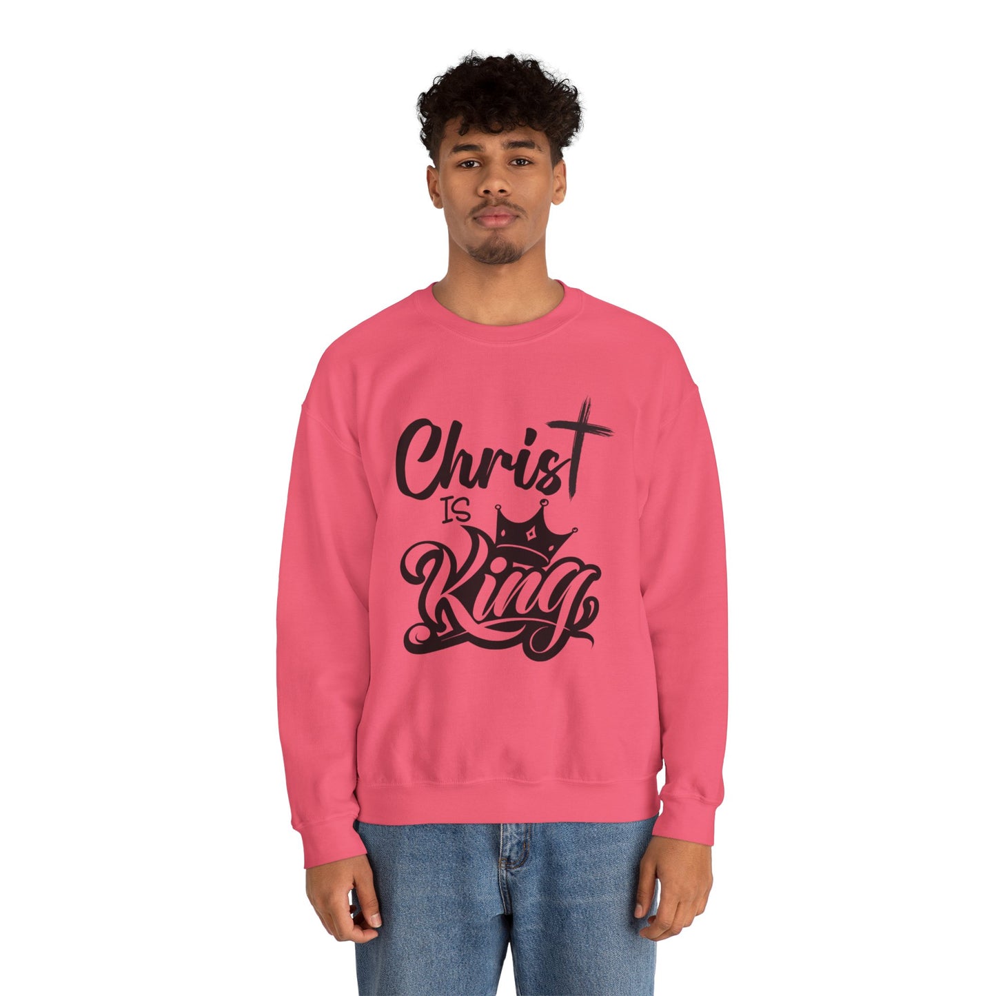 "Christ is King" Unisex Crewneck Sweatshirt - Sweet Baby Jeez Teez
