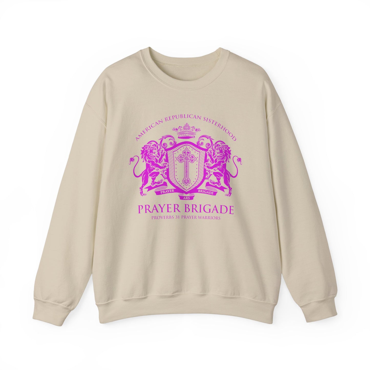 ARS Prayer Brigade Unisex Sweatshirt (Dark Gray with Hot Pink Logo)