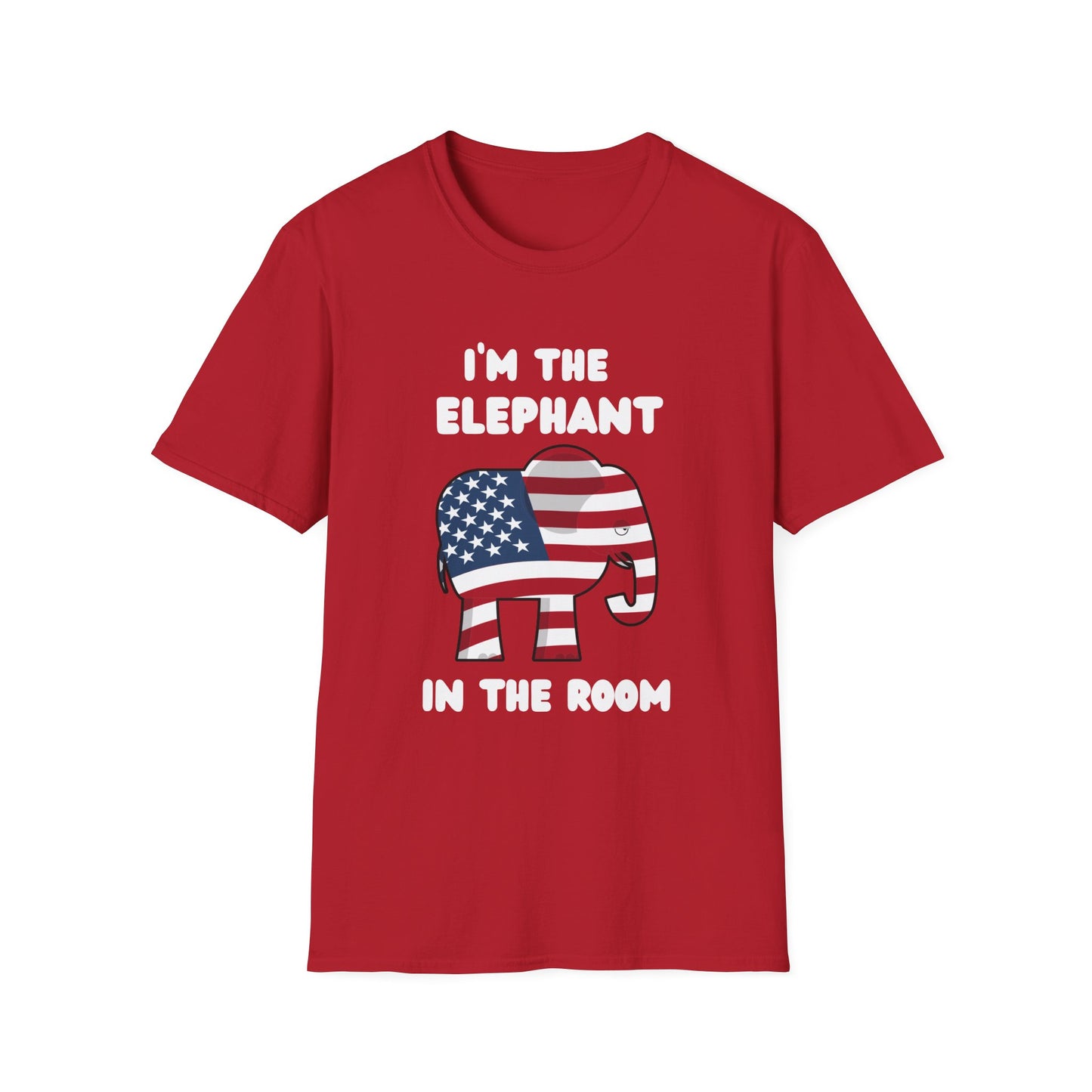 Elephant in Room Cartoon Women's Relaxed/Plus Tshirt (White Logo, Red & Gray Tshirts) - Sweet Baby Jeez Teez
