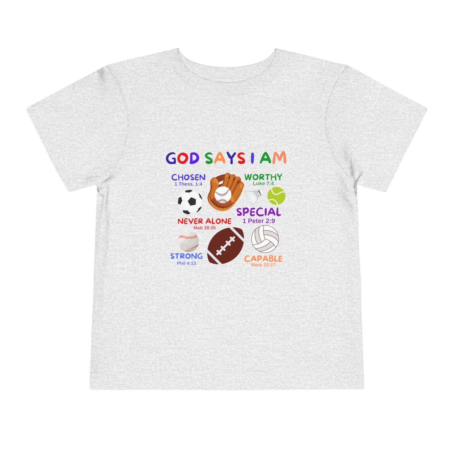 God Says I am Toddler Boys Tshirt (Sports Logo) - Sweet Baby Jeez Teez