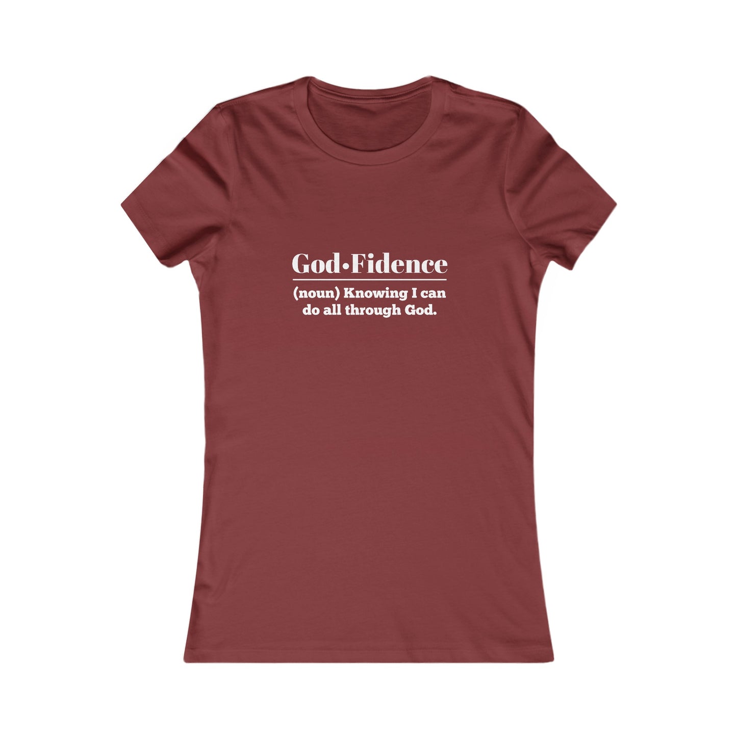 God-fidence Women's Fitted Tshirt (White Logo) - Sweet Baby Jeez Teez