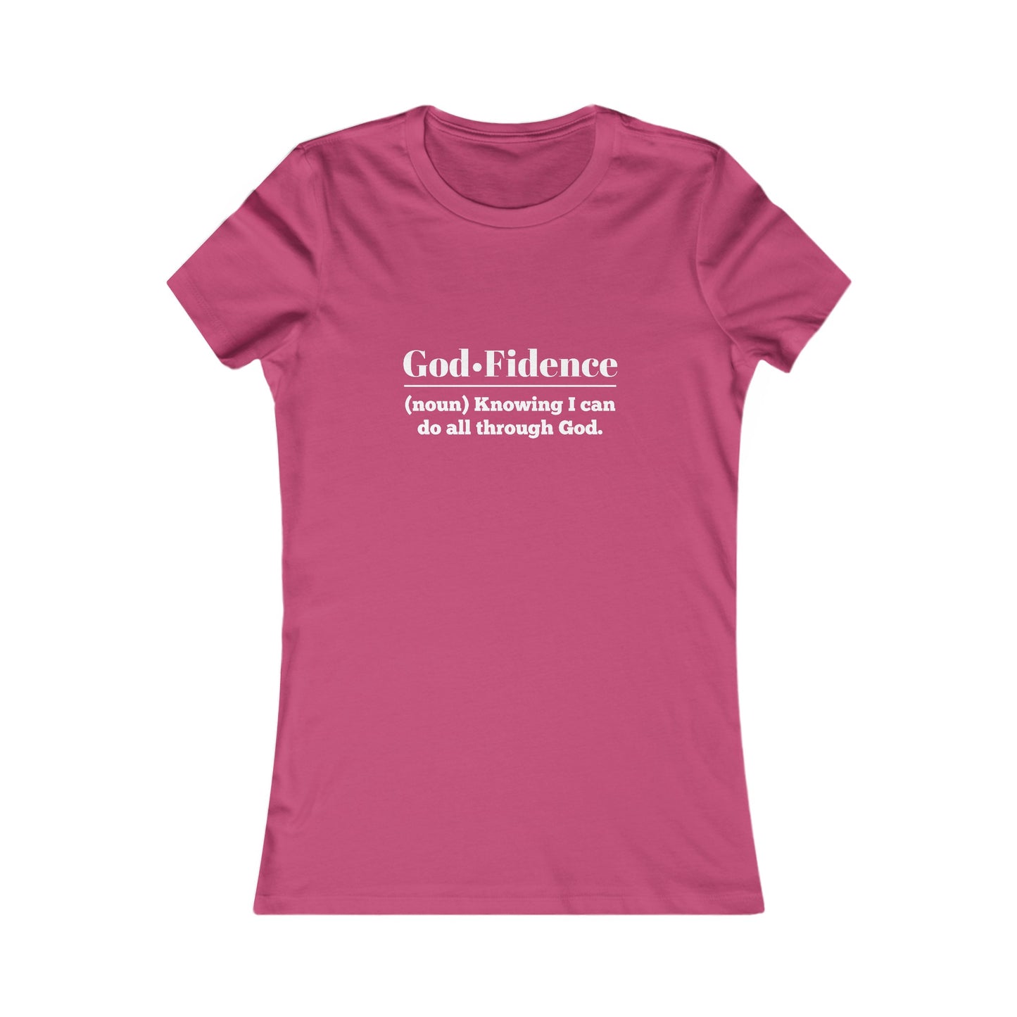 God-fidence Women's Fitted Tshirt (White Logo) - Sweet Baby Jeez Teez