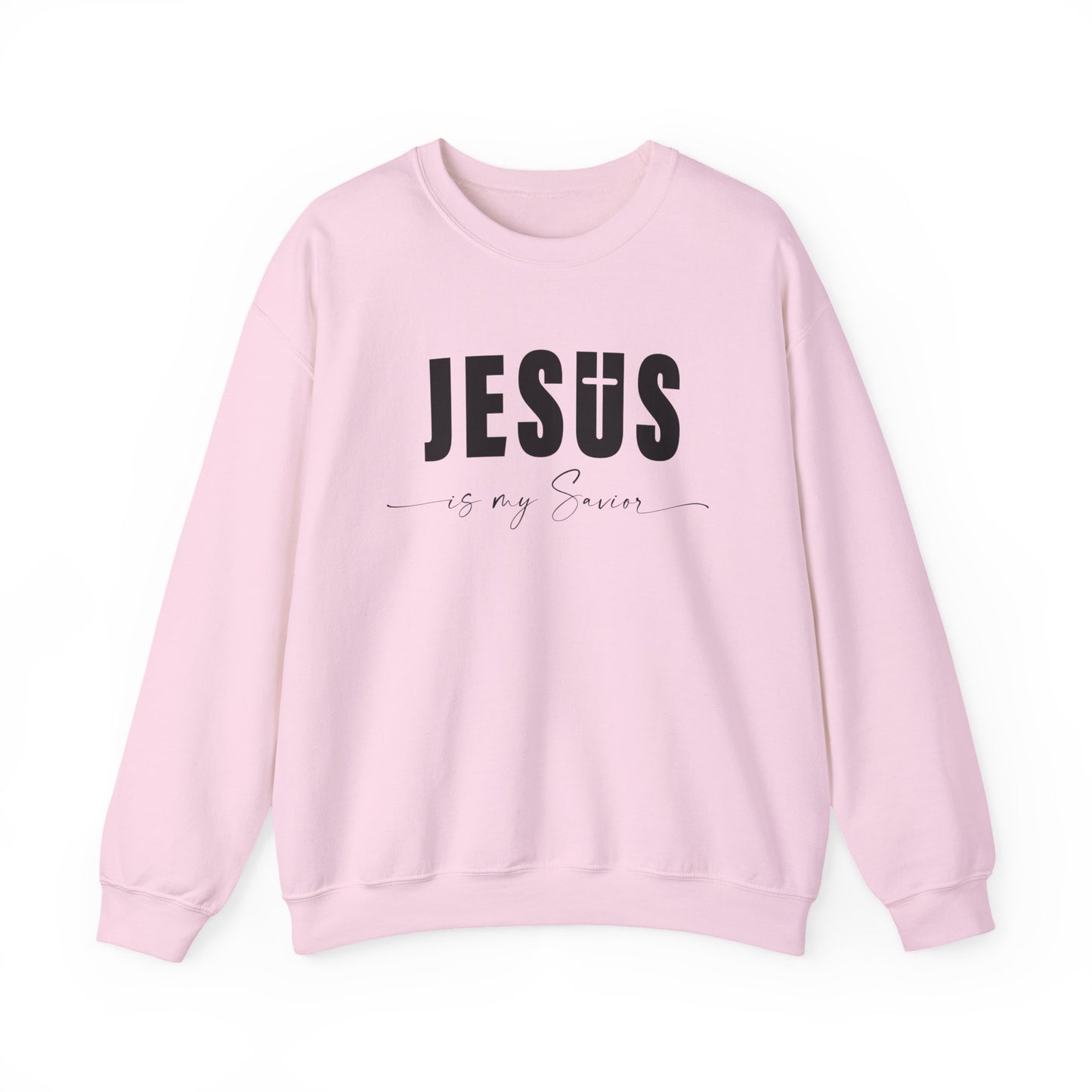 "Jesus is My Savior" Christian Faith Sweatshirt (Black Logo)