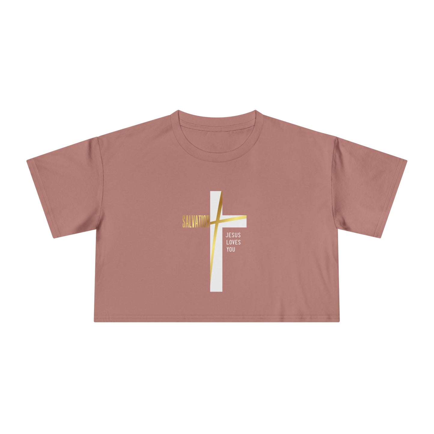 Salvation/Jesus Loves You Faith-Inspired Women's Crop T-Shirt - Sweet Baby Jeez Teez