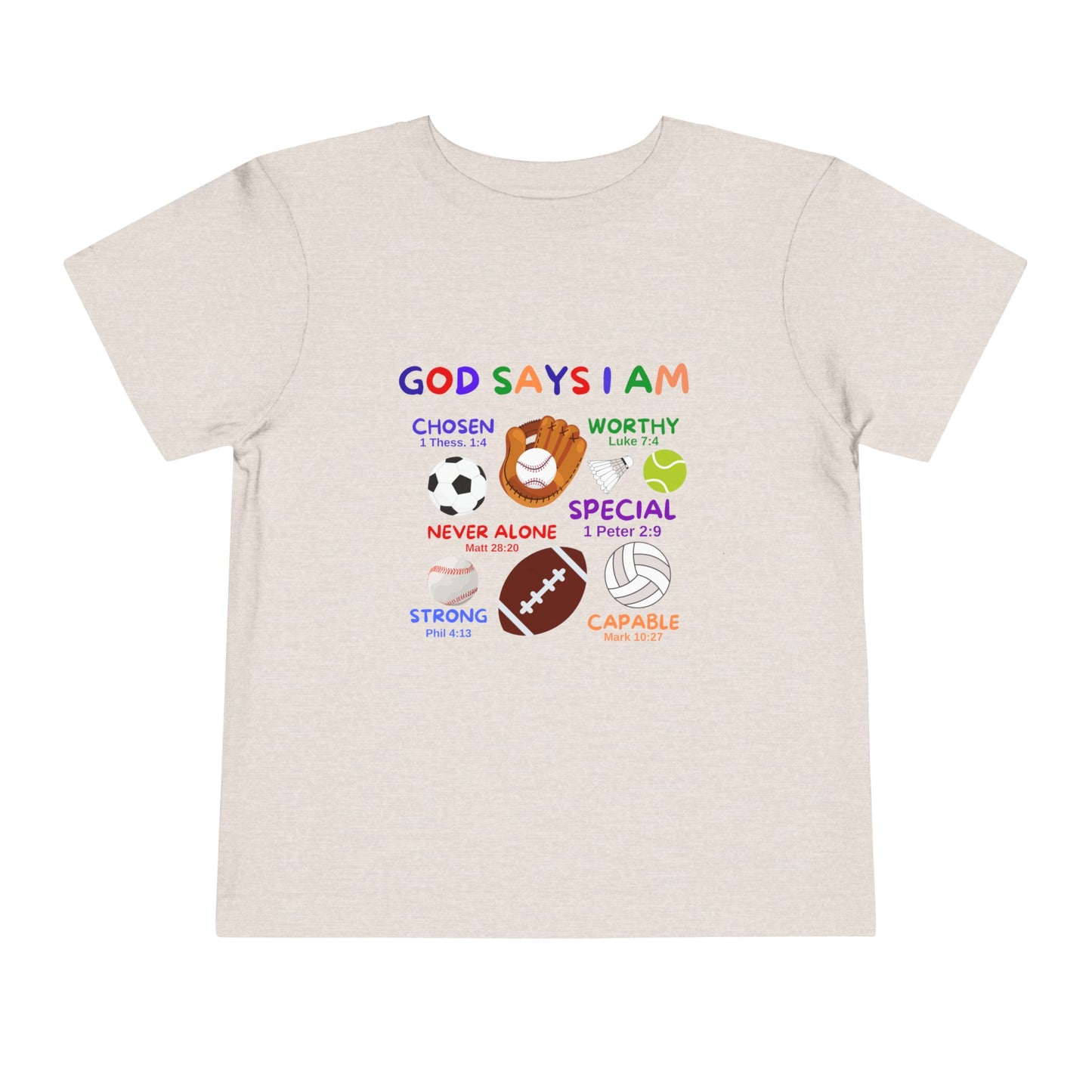 God Says I am Toddler Boys Tshirt (Sports Logo) - Sweet Baby Jeez Teez