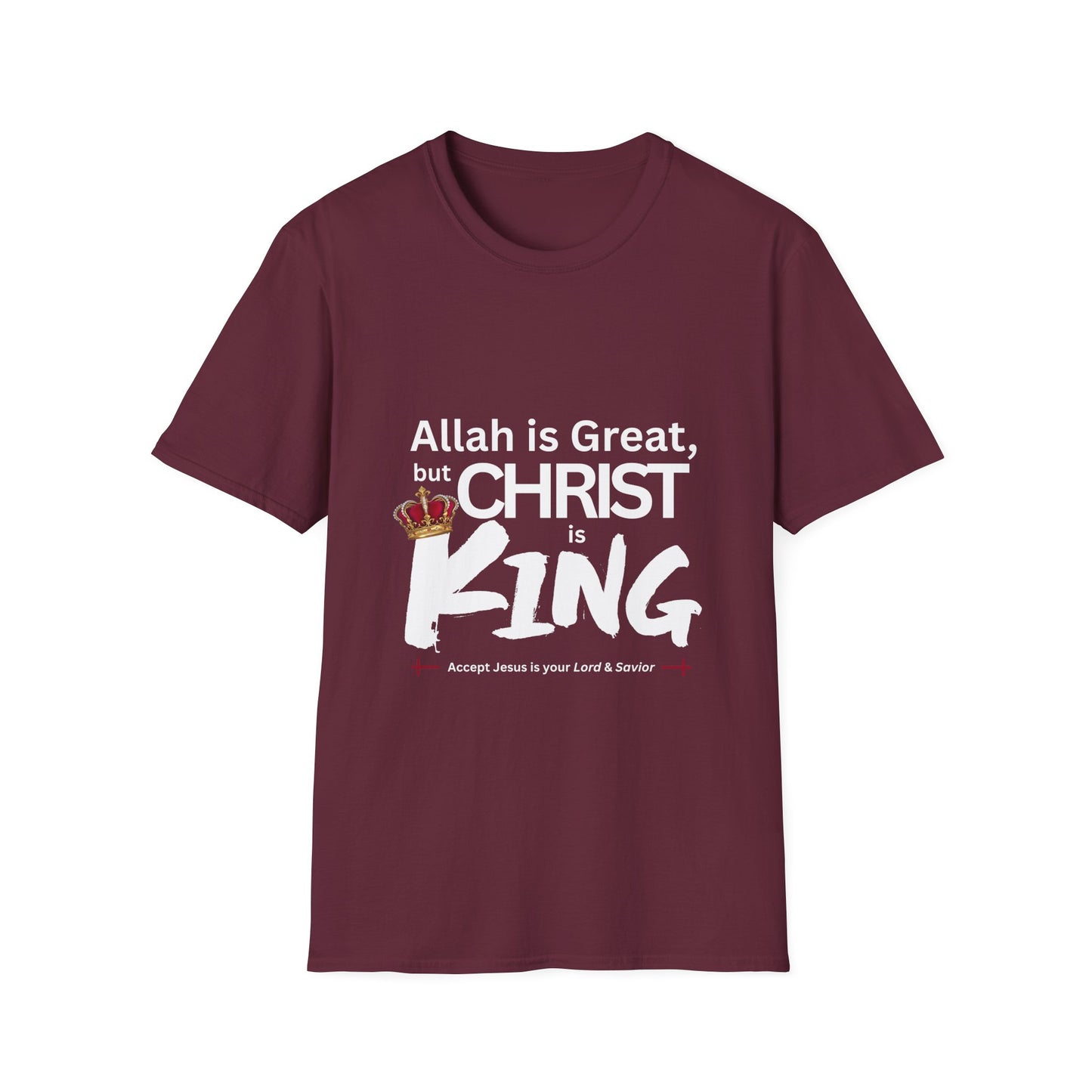 "Christ is King" Unisex Tshirt (Great Logo - White) - Sweet Baby Jeez Teez