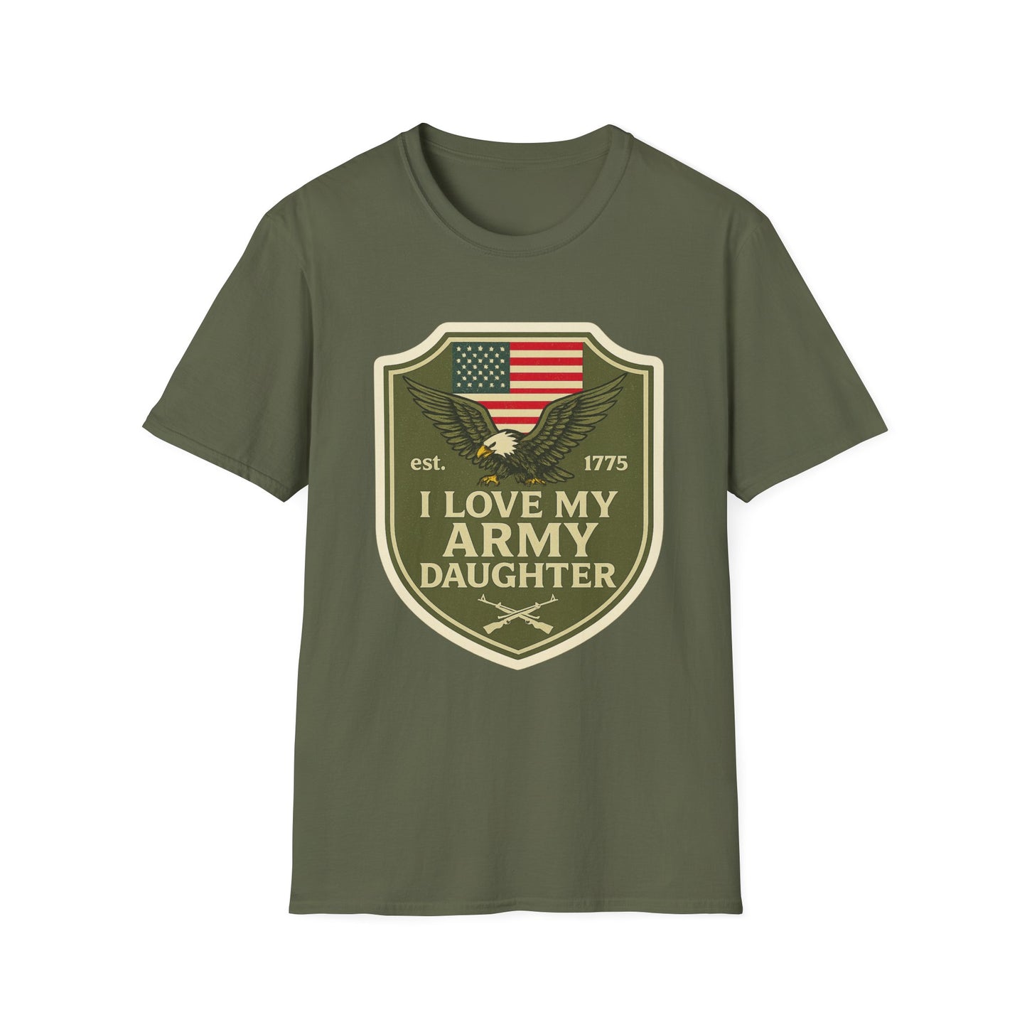 "I Love My Army Daughter" Military Support Patriotic Army Softstyle Tshirt