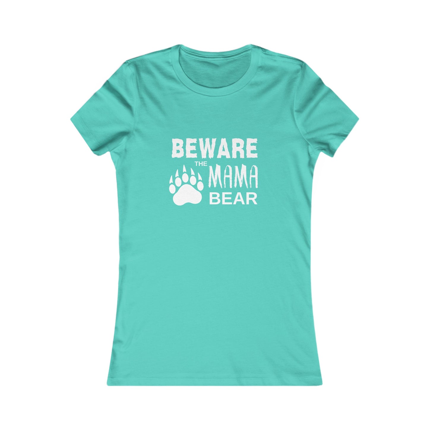 Mama Bear Women's Fitted Tshirt (White Logo) - Sweet Baby Jeez Teez